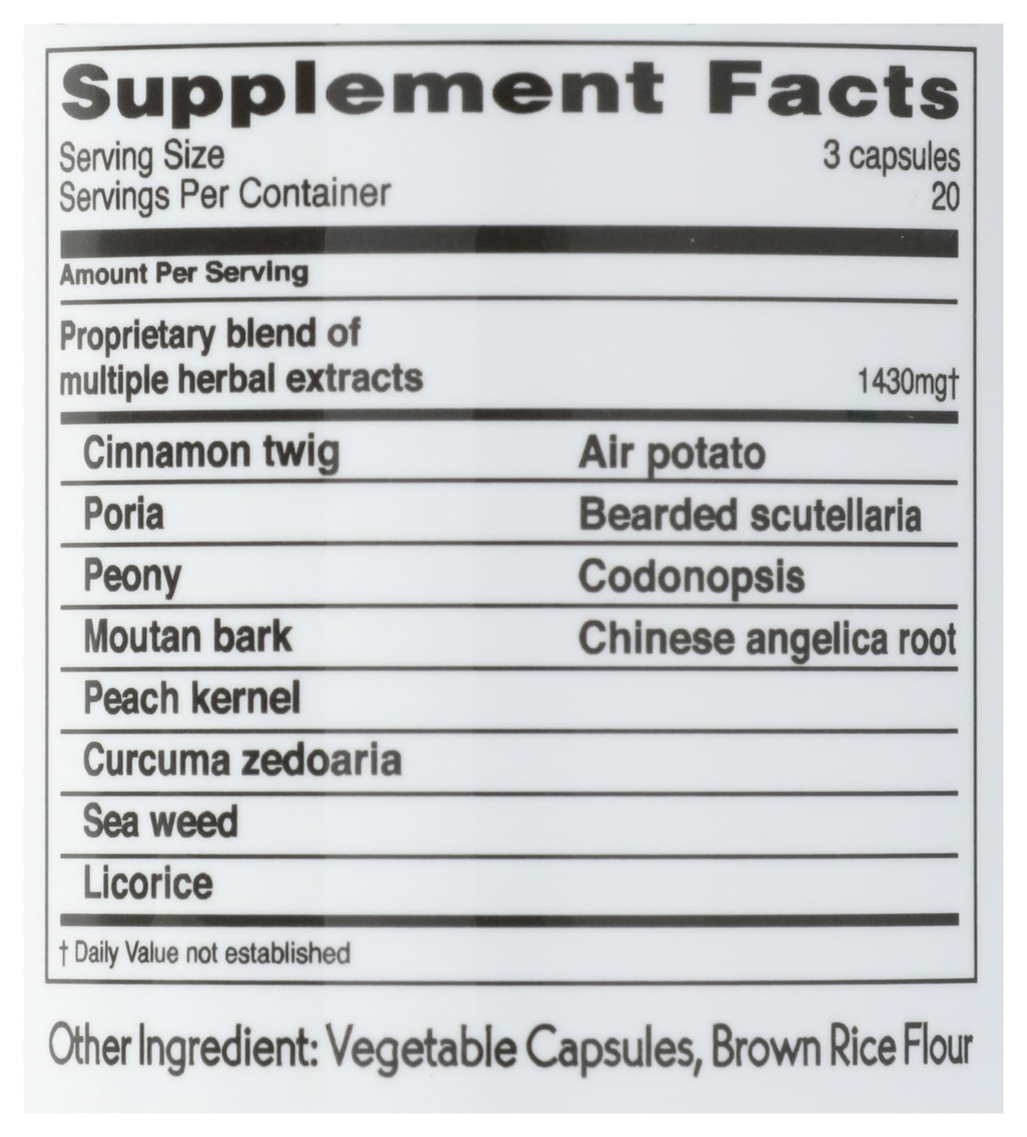 Balanceuticals Ovary & Uterus Clean 500 mg Dietary Supplement Capsule, 60 Count