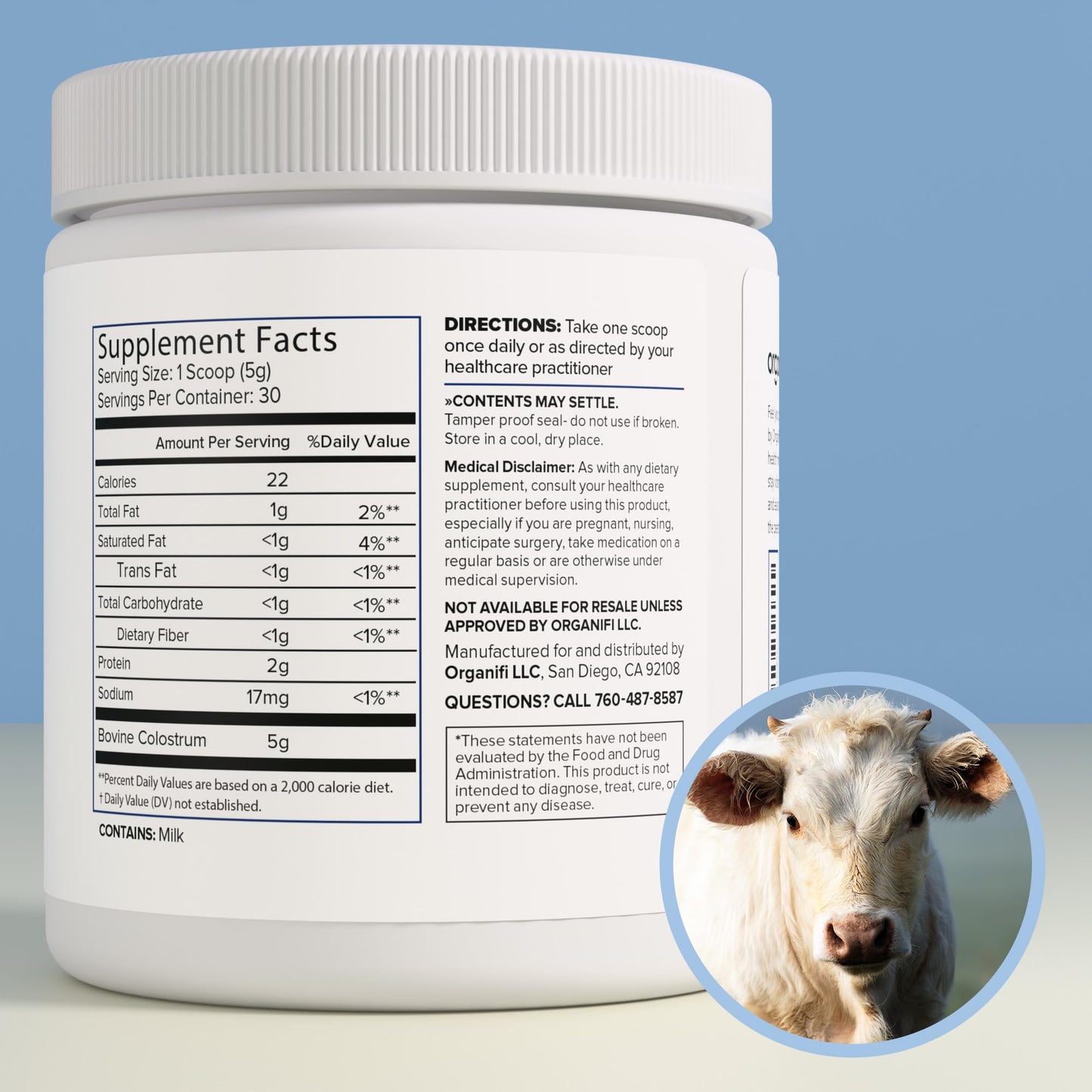 Organifi Bovine Colostrum Powder 5.29 Ounce