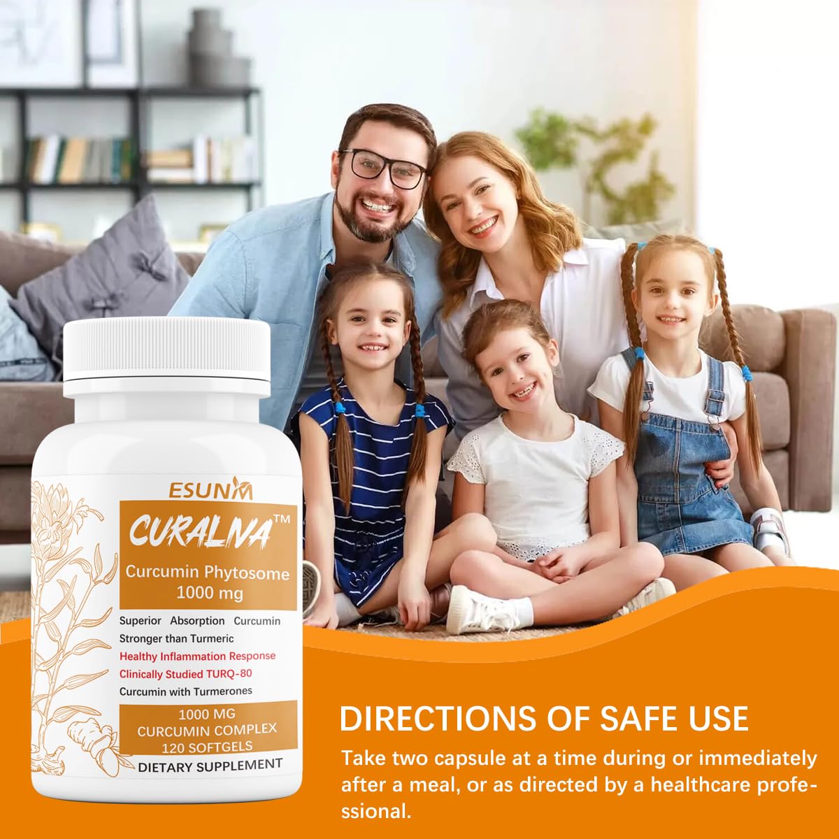 ESUNM CURALIVA Curcumin Phytosome 1000 mg Capsule, 60 Count
