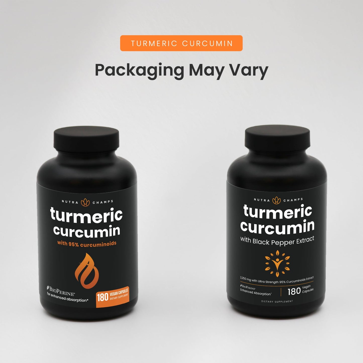 NutraChamps Turmeric Curcumin Complex with Ginger & Black Pepper Extract Capsules, 180 Capsules