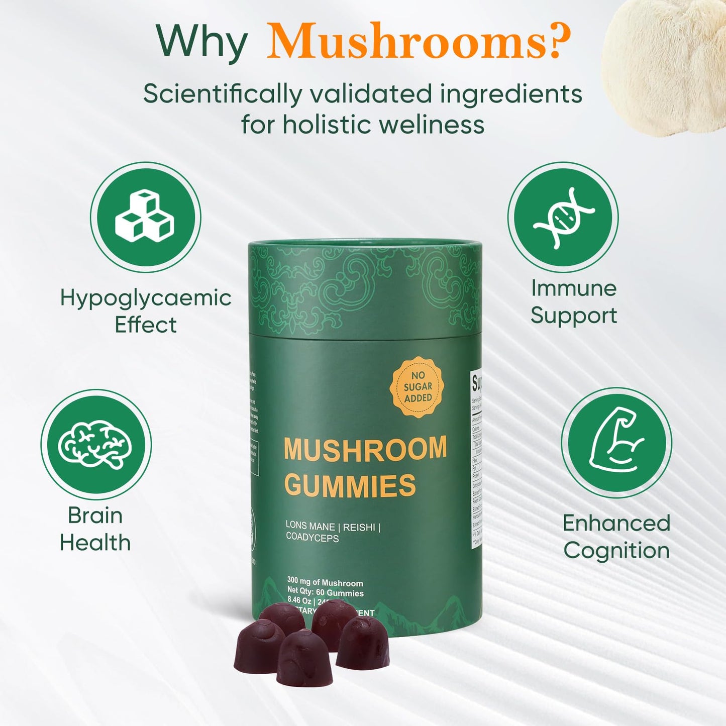 Xuore Shilajit, Sea Moss & Mushroom Gummies with Lions Mane, Reishi, Cordyceps, Ashwagandha, 75%+ Fulvic Acid, 92+ Minerals All in 1 Supplements, Gummy, 1 Count