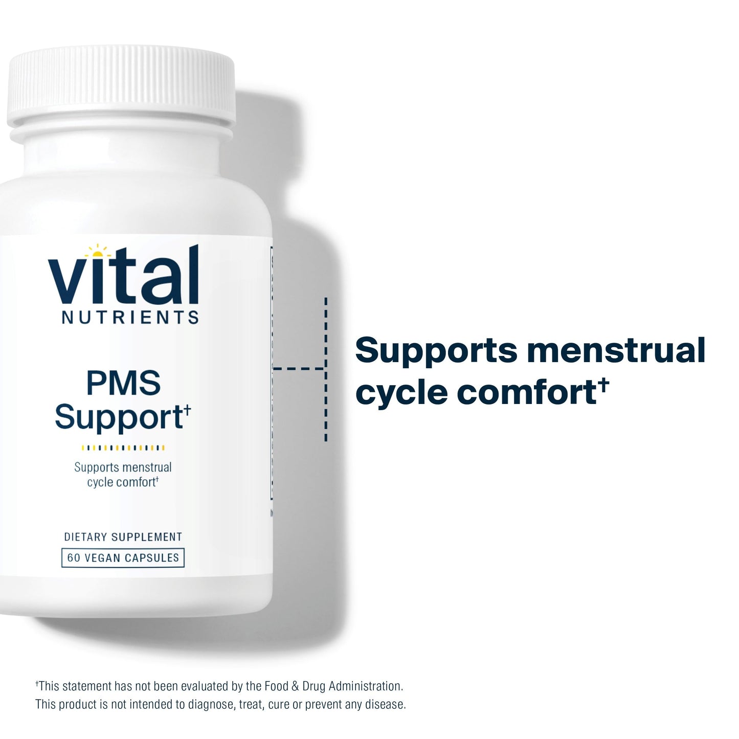 Vital Nutrients PMS Support with Vitex Berry & Passionflower Extract, Vitamin B6, Capsules, 60 Count