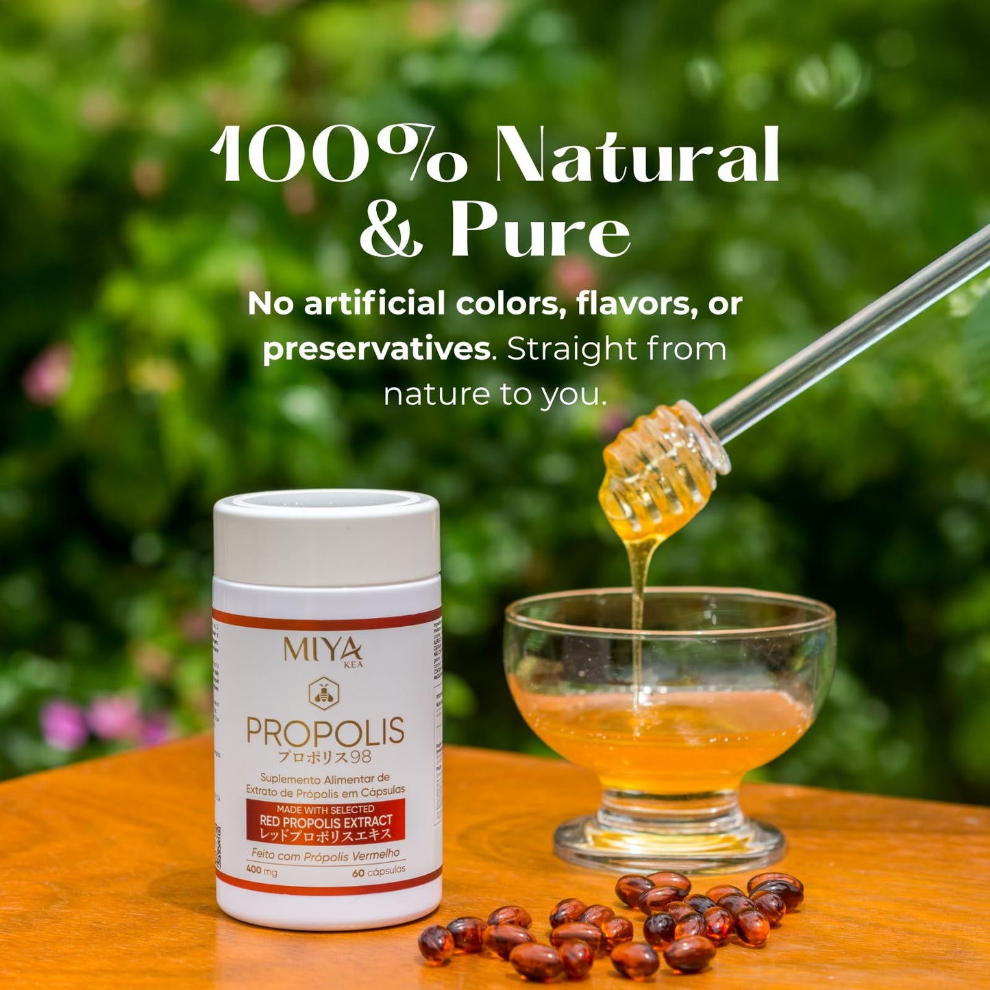 Miya Kea Red Propolis with Omega-3 – Natural Antioxidant & Immune Support – Brazilian Red Propolis Extract Capsule, 1 Count