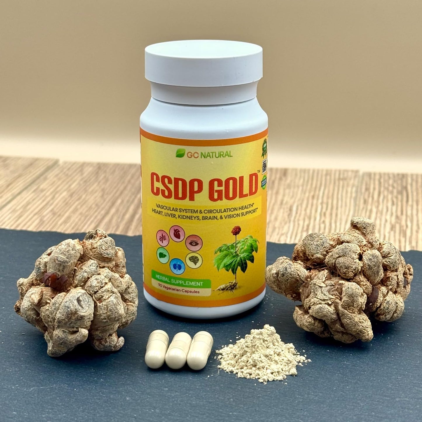 GC Natural CSDP Gold Ginseng Herbal Supplement Capsules, 1 Count
