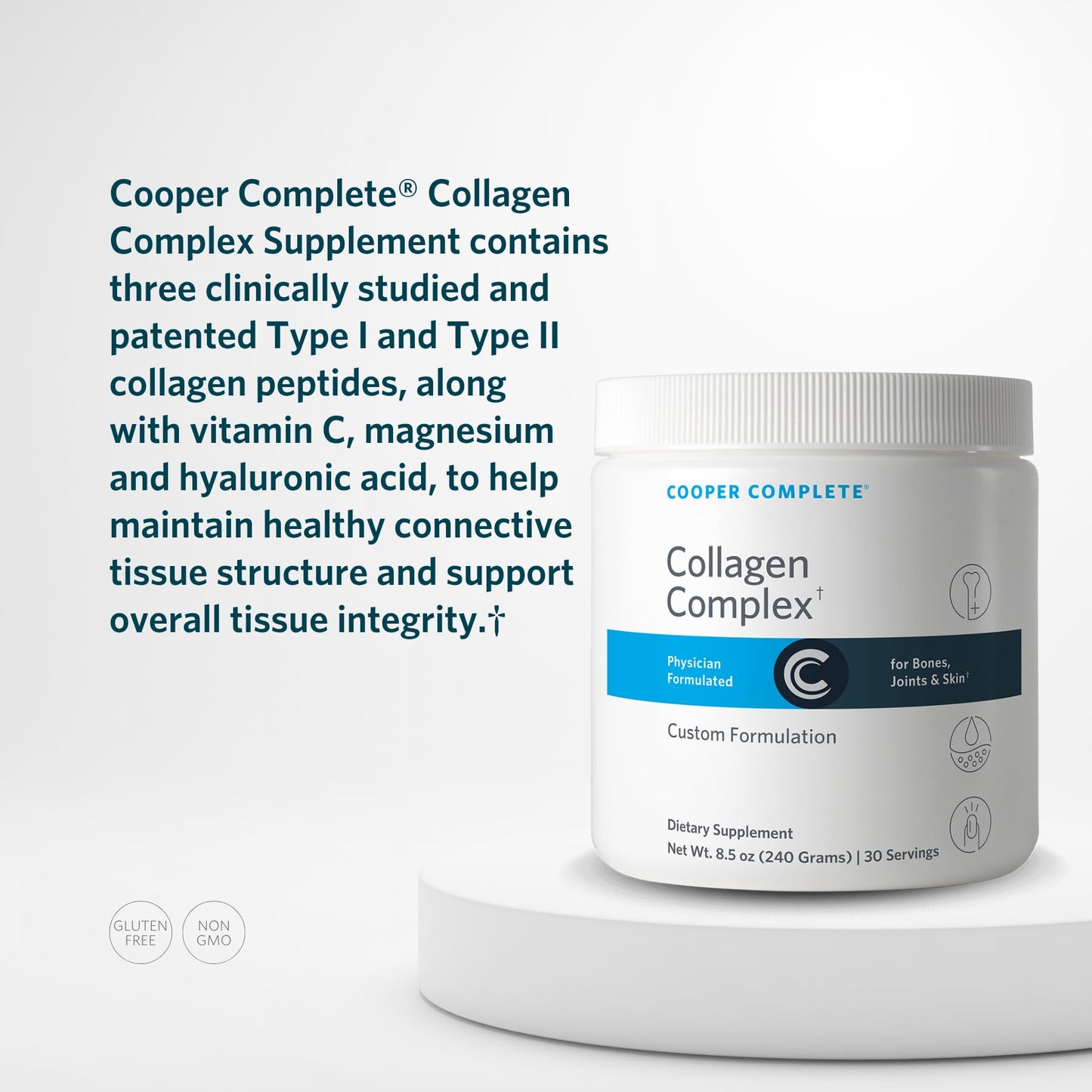 Cooper Complete Collagen Peptides Complex – Multi-Collagen Powder with Vitamin C and Hyaluronic Acid, 8.5 oz