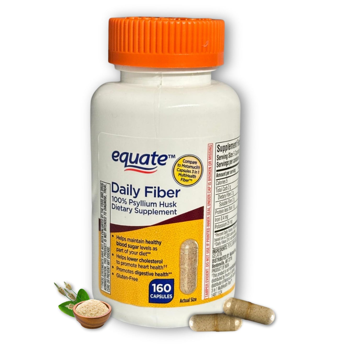 Fusion Shop Store Daily Fiber Psyllium Husk, 160 Capsules