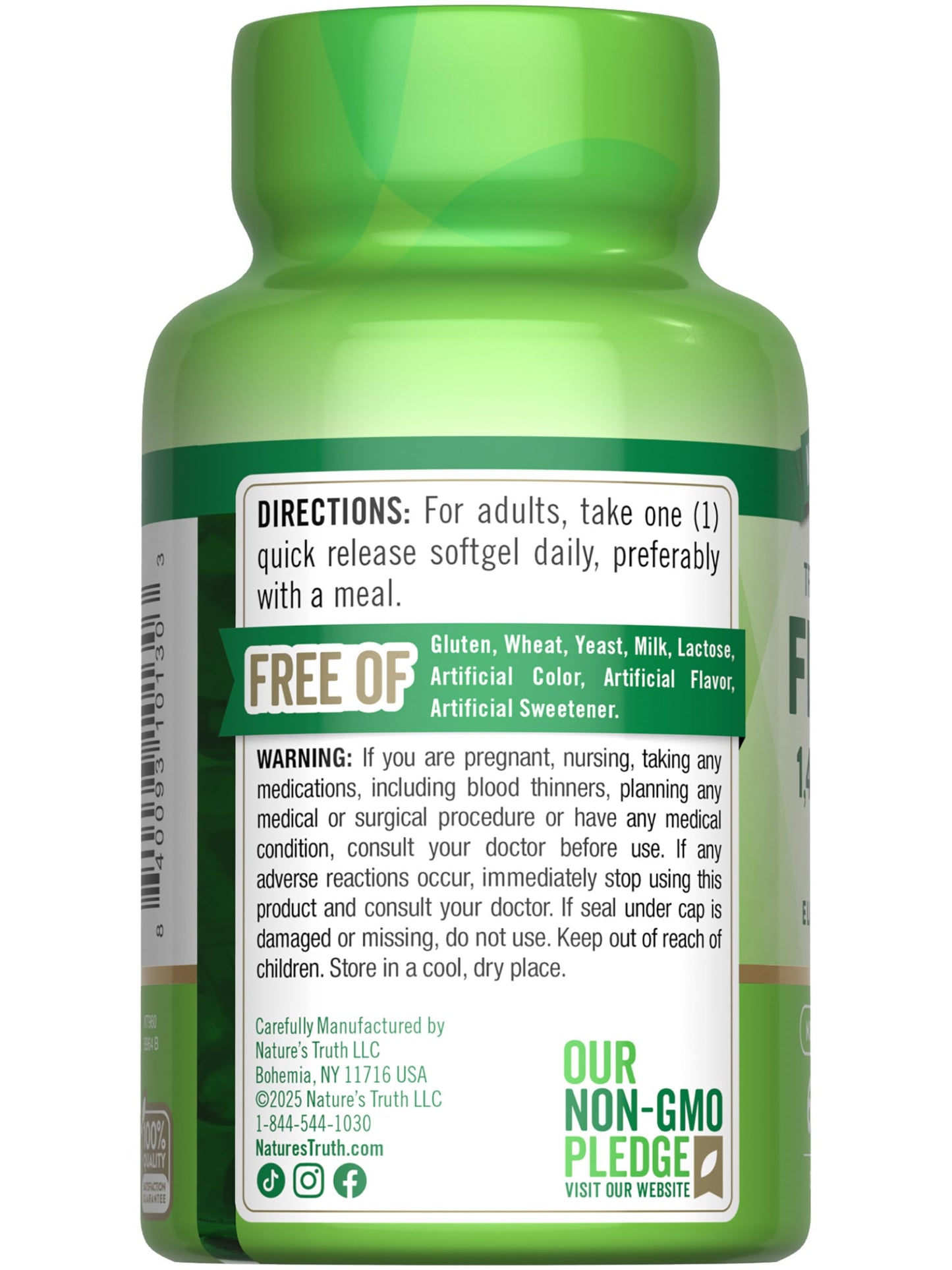 Nature's Truth Triple Strength Fish Oil 1400 mg | 850 mg Omega-3 Softgel 60 Count