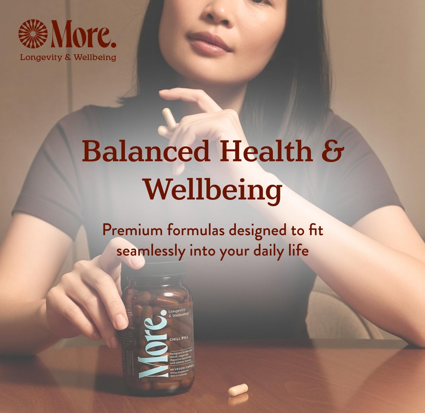 More. Longevity & Wellbeing Chill Pill Capsules, 60 Capsules