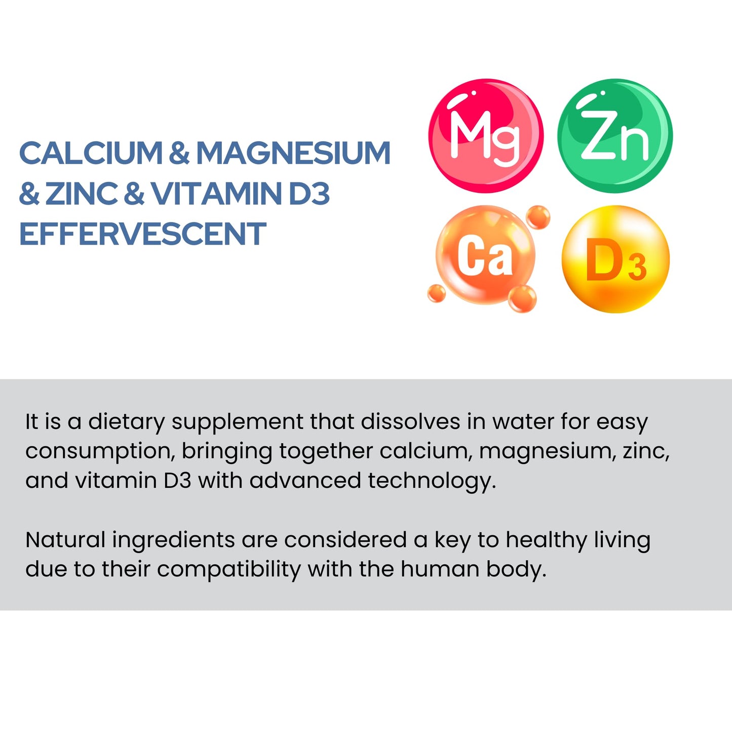 shiffahome Calcium Magnesium Zinc D3 Tablet, 1 Count