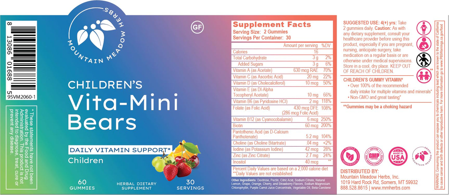Mountain Meadow Herbs Vita-Mini Bears Gummy 60 Gummies