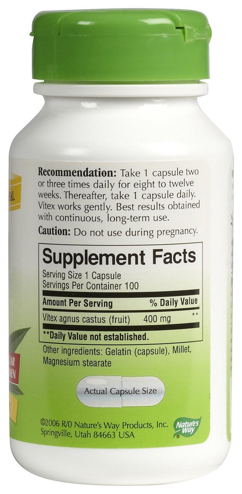 Nature's Way Vitex (Chaste Tree) Capsule, 2 Pack