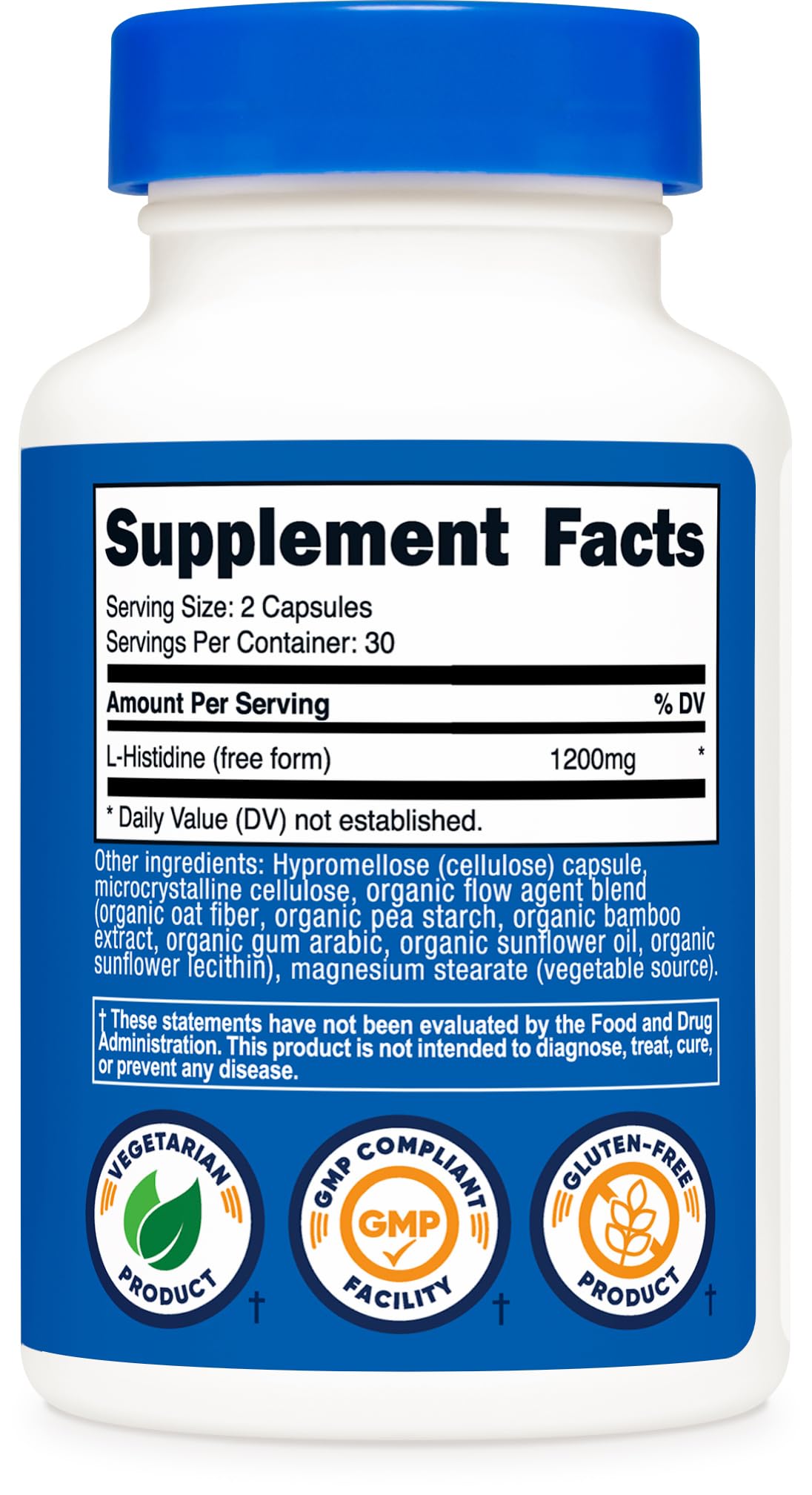 Nutricost L-Histidine Supplement Capsule, 60 Capsules