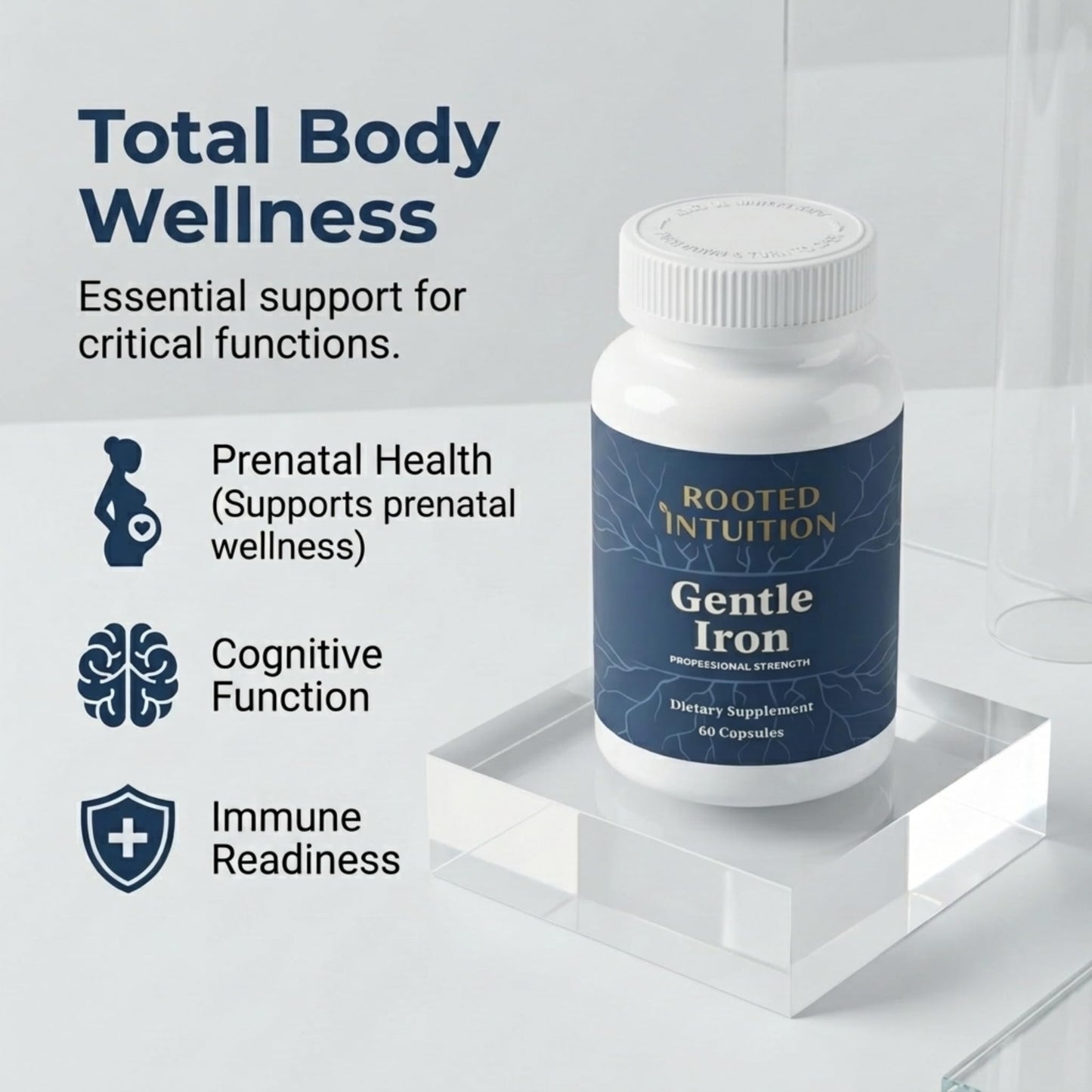 Rooted Intuition Ferrochel Iron Bisglycinate 29mg Capsules, 60 Count