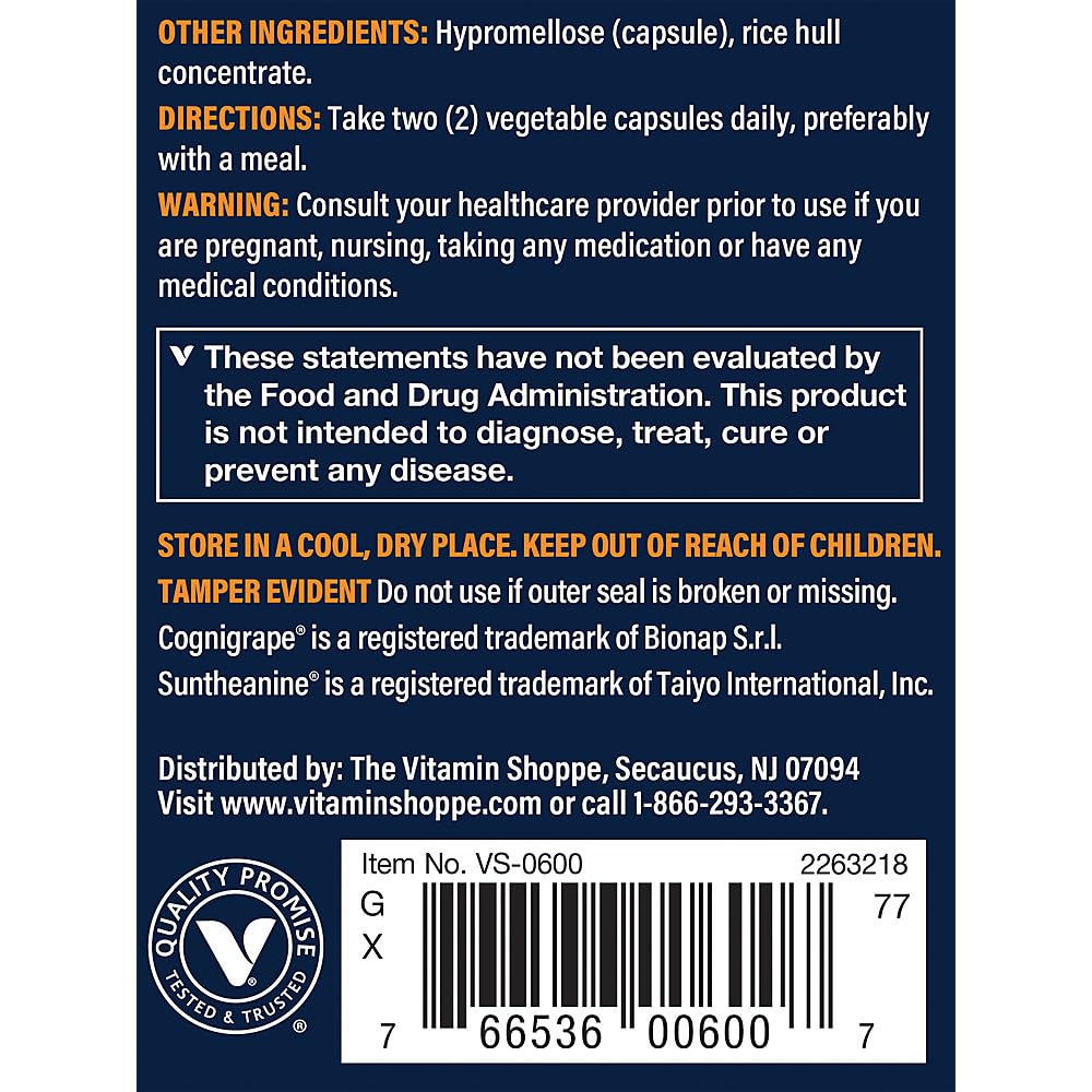 Vthrive Neuro Brain Health to Support Memory, Focus, & Cognitive Support Caffeine-Free 30 Vegetarian Capsules