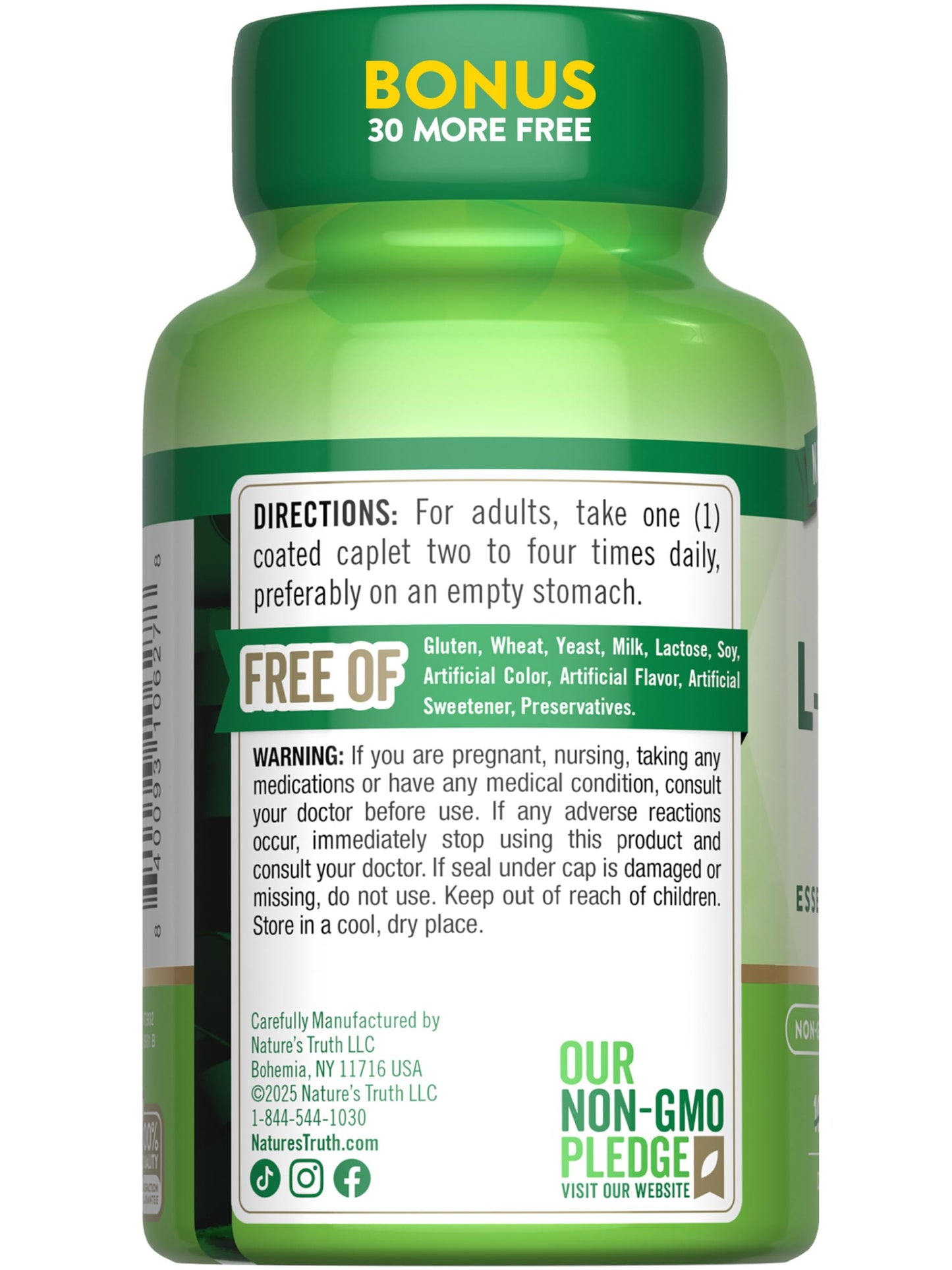 Nature's Truth L-Lysine 500mg Caplets 130 Count