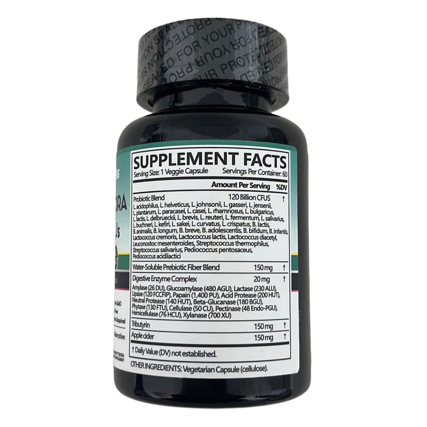 Simplified Wellness Intestinal Flora Probiotic with Pre & Postbiotics, 120 Billion CFUs, 180 Capsules