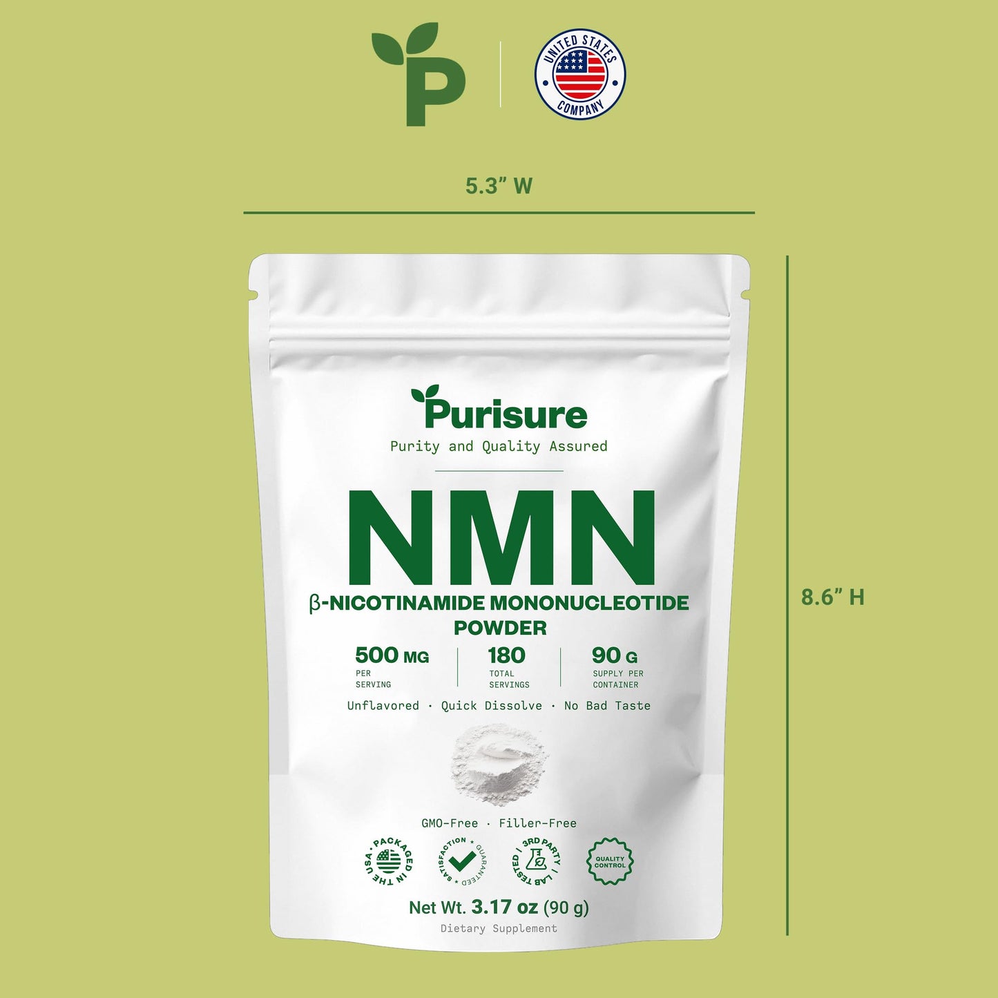 Purisure NMN Powder Nicotinamide Mononucleotide, 3.17 oz
