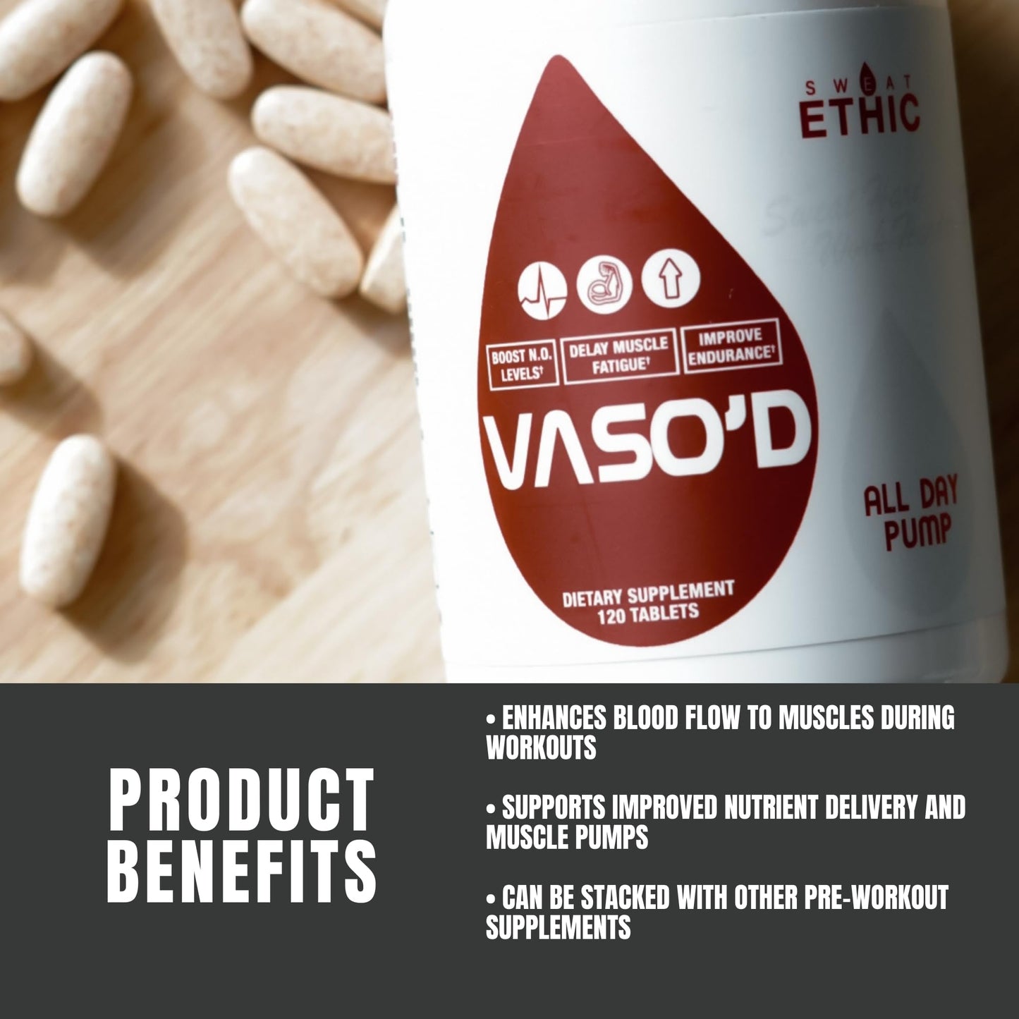 Sweat Ethic VASO'D Vasodilator Capsules 120
