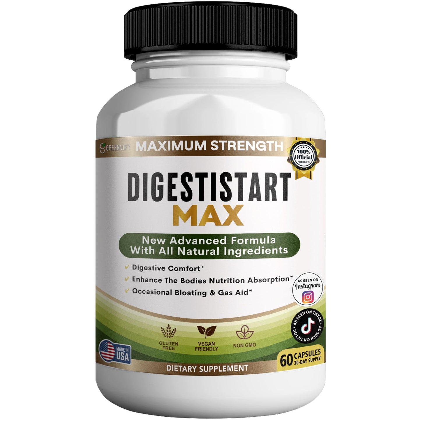 GREENVIFY Digestive Start Max Supplement Capsule, 60 Count