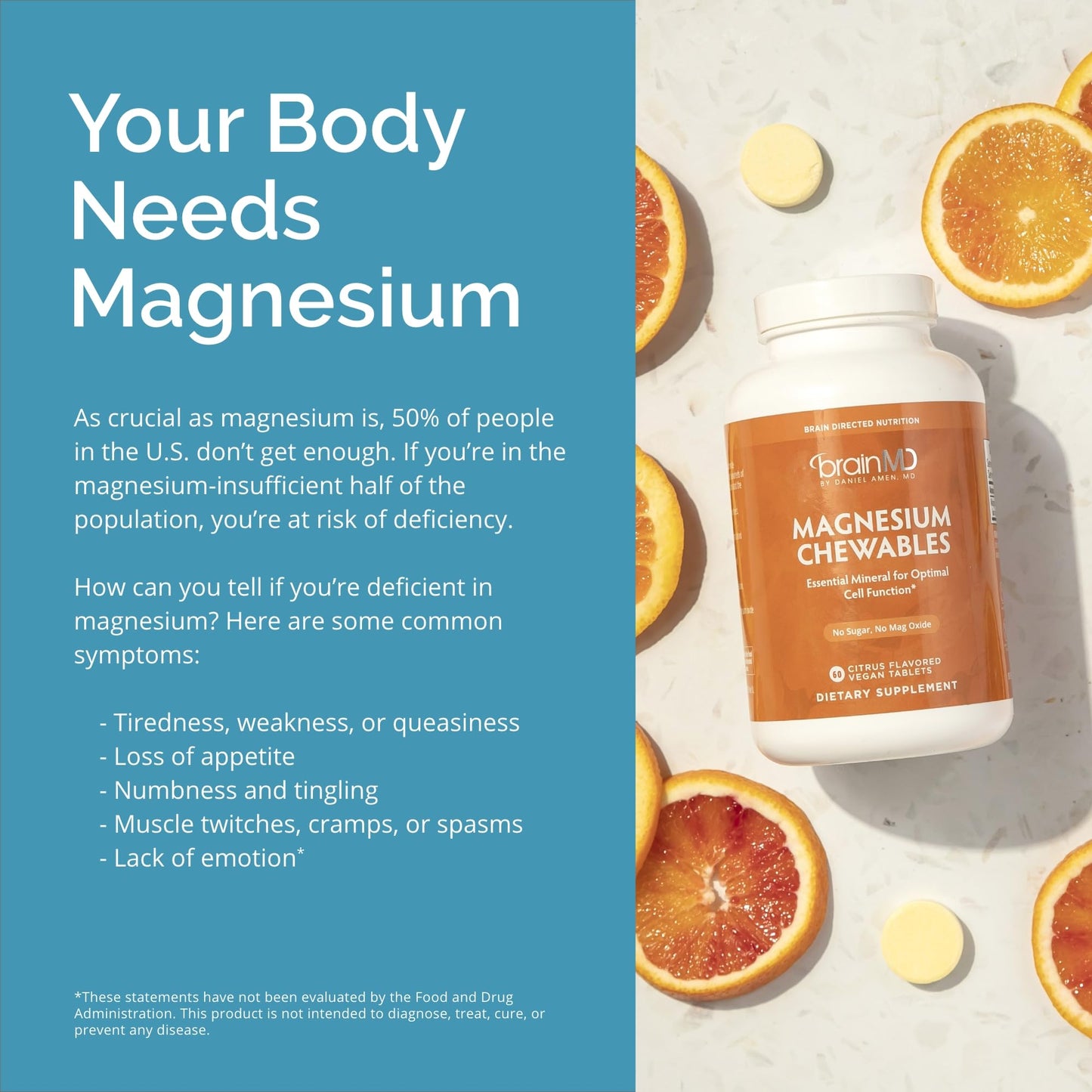 BRAINMD Dr Amen Magnesium Chewables, 120 Servings
