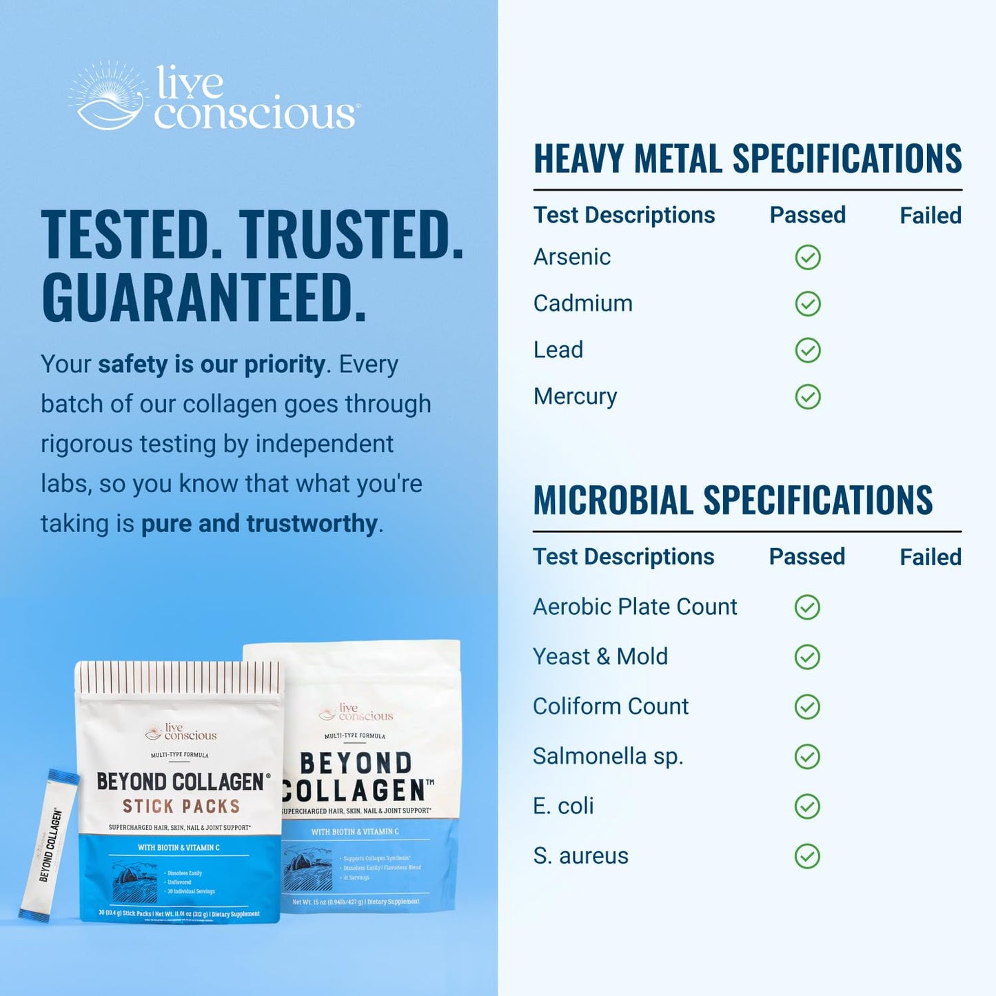 Live Conscious Beyond Collagen Powder with Biotin & Vitamin C, 15 oz