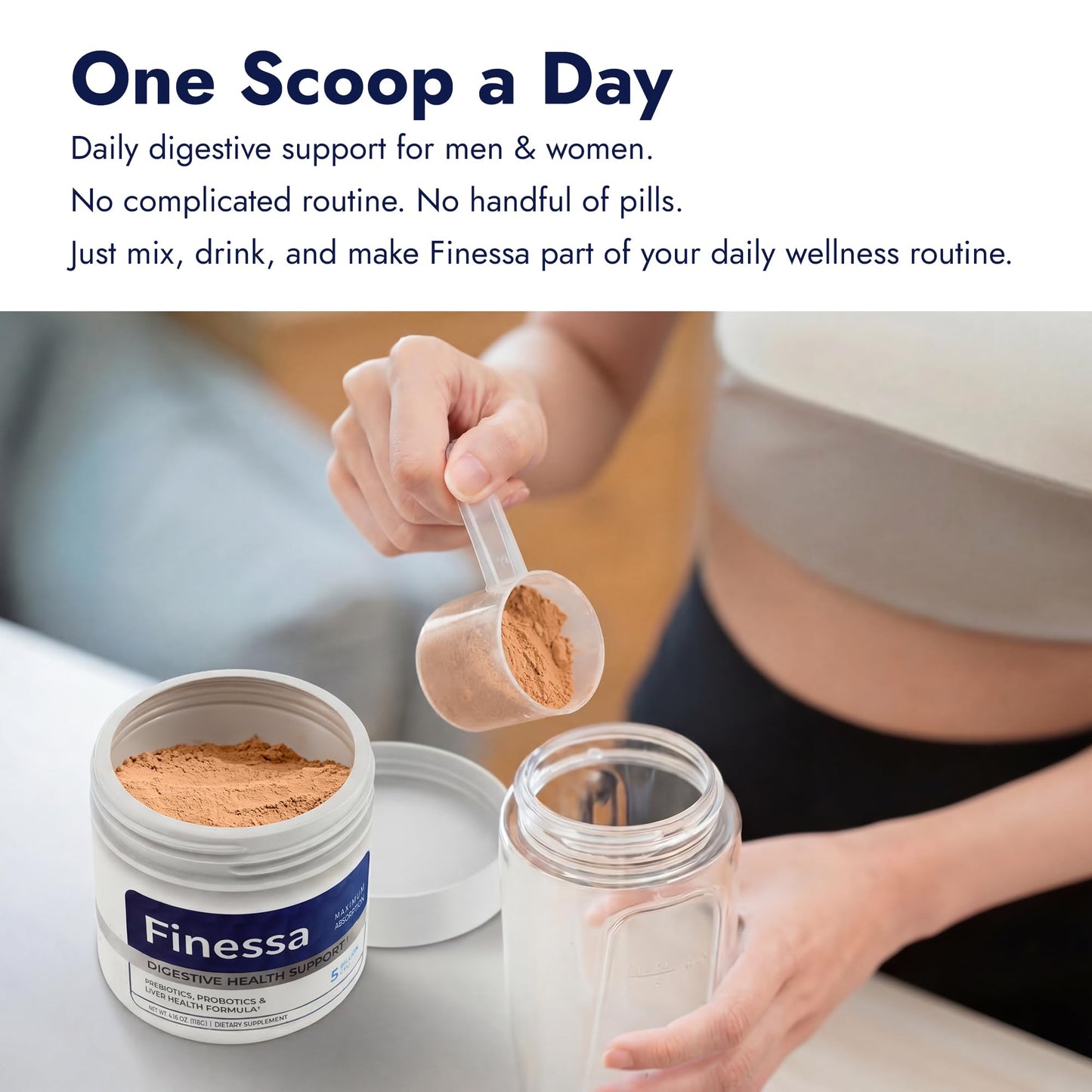 Finessa Digestive Probiotic Drink 2in1 Digestive & Gut Health Blend Powder, 3.99 Ounce (Pack of 3)