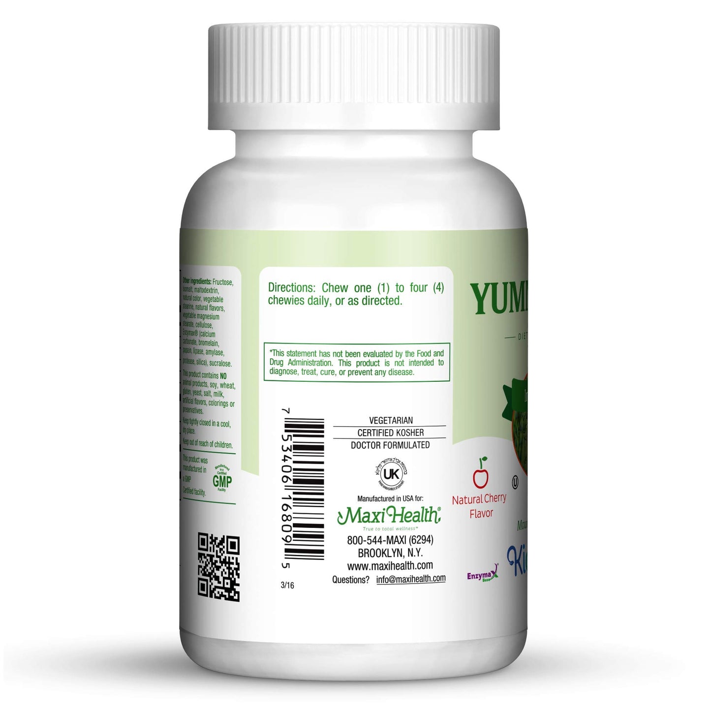 Maxi Health Vitamin C Chewable Tablets with Zinc, 250mg, 90 Count