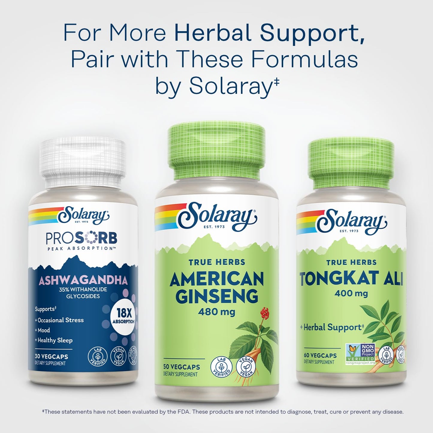 Solaray American Ginseng 480 mg Capsules, 50 Count