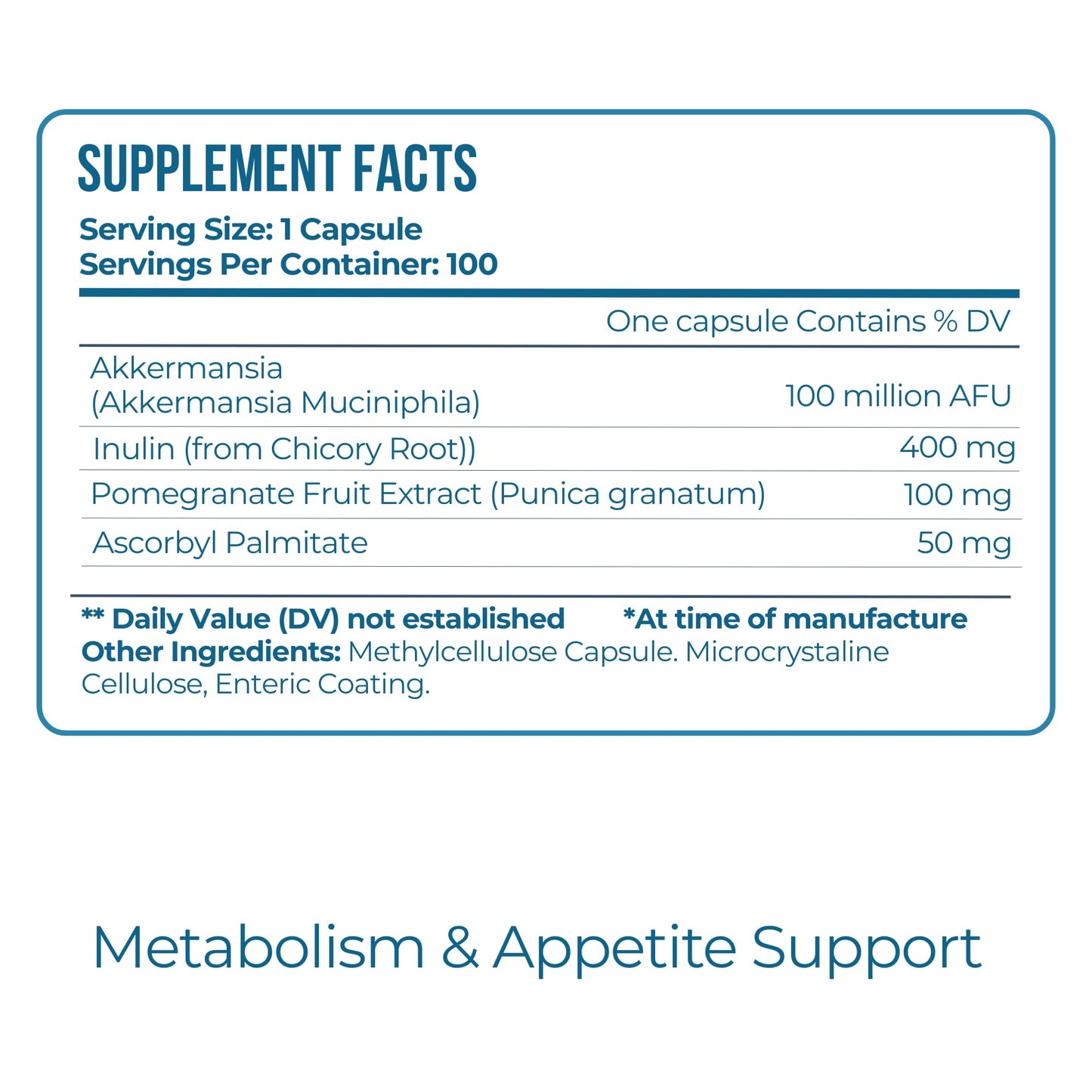 Vitamo Akkermansia Muciniphila Probiotic Supplement - 100 Million AFU, Metabolic & Digestive Health, Made in USA, 100 Capsules