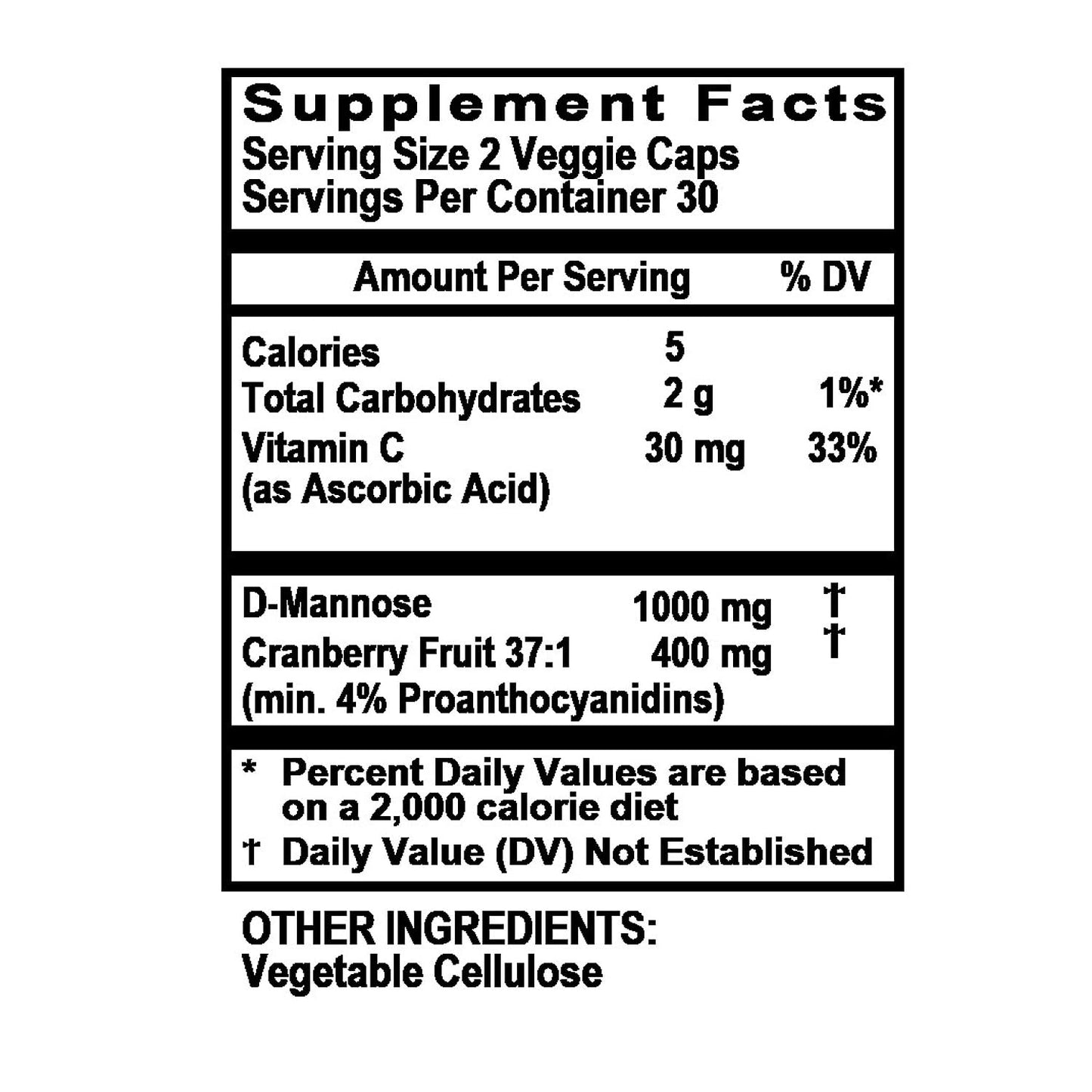 Holly Hill Health Foods Cranberry + D-Mannose Capsules 60