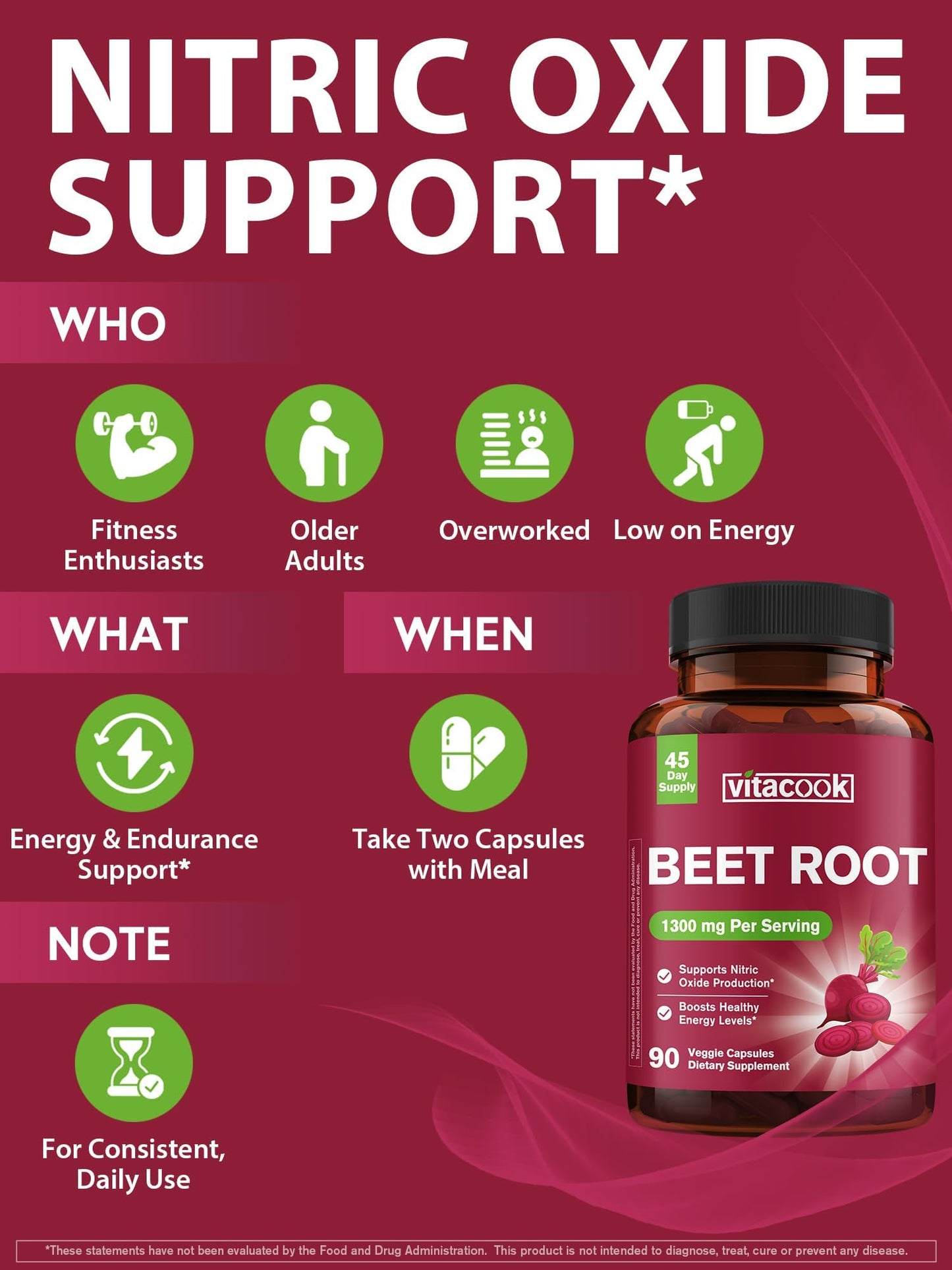 Vitacook Beet Root Capsules 90 Count