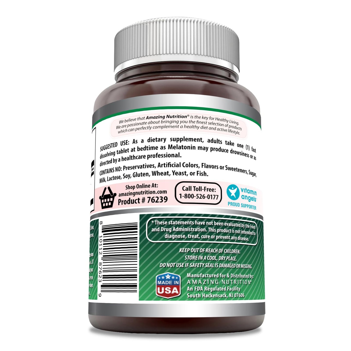 Amazing Nutrition Melatonin 10 mg Tablet, 1 Count