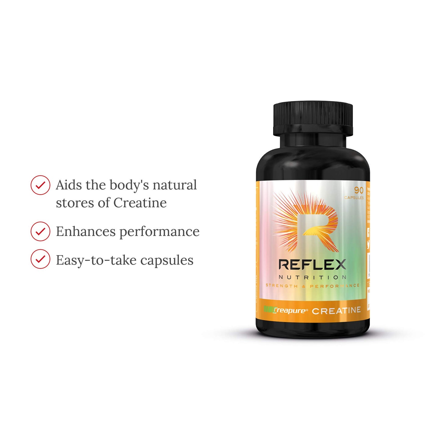 Reflex Nutrition Creapure Creatine Capsules, 90 Capsules