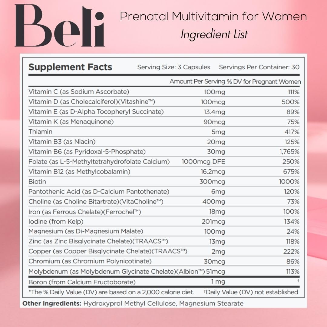 Beli Prenatal Multivitamin Capsule 150 Count