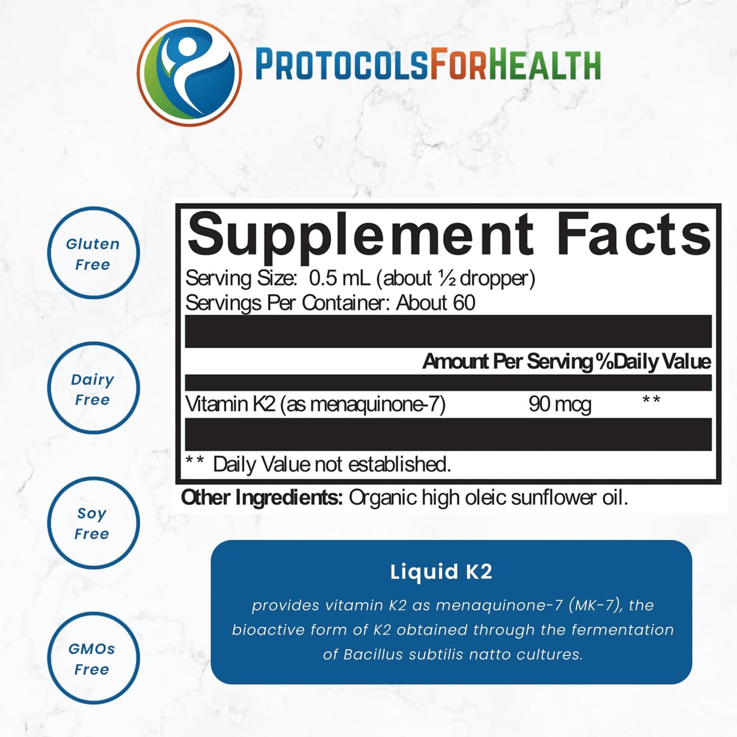 Protocols for Health D3 10,000 + K2 Veg Capsules, 60 Count