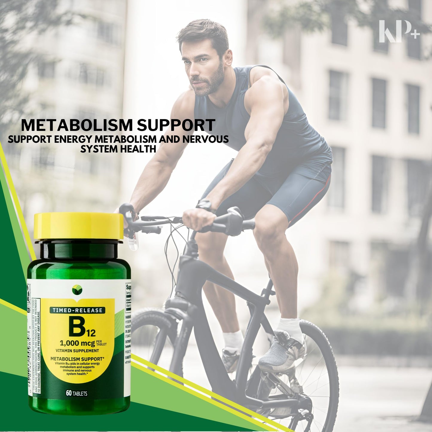 KP+ Vitamin B12 1000 mcg Timed-Release Tablet, 180 Tablets