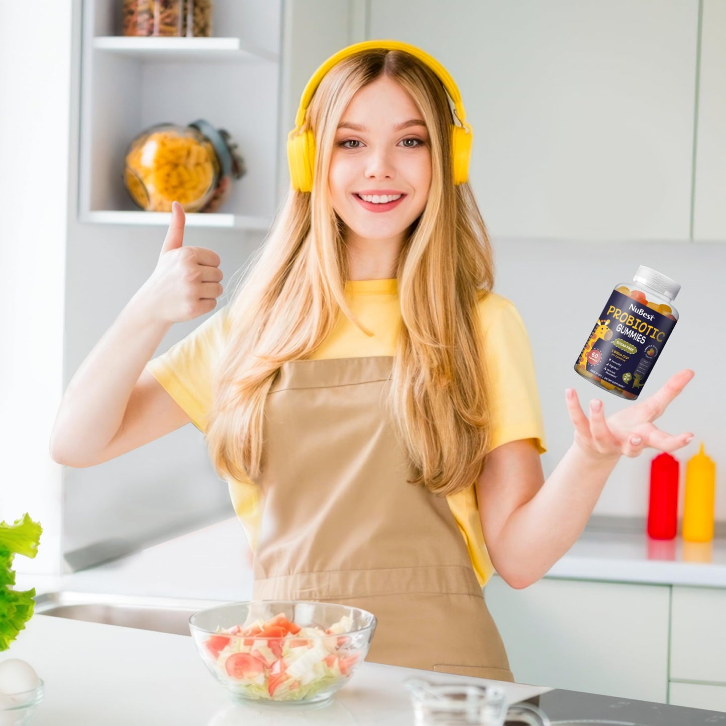 NuBest Daily Probiotic Gummies for Kids & Teens with 5 Billion CFUs, 60 Gummies
