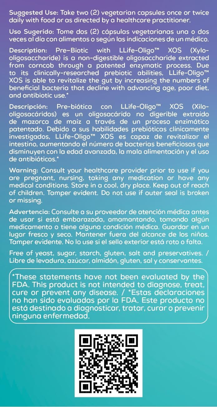 Bio Nutrition Prebiotic Fiber Life-Oligo 1400 mg Capsule 60