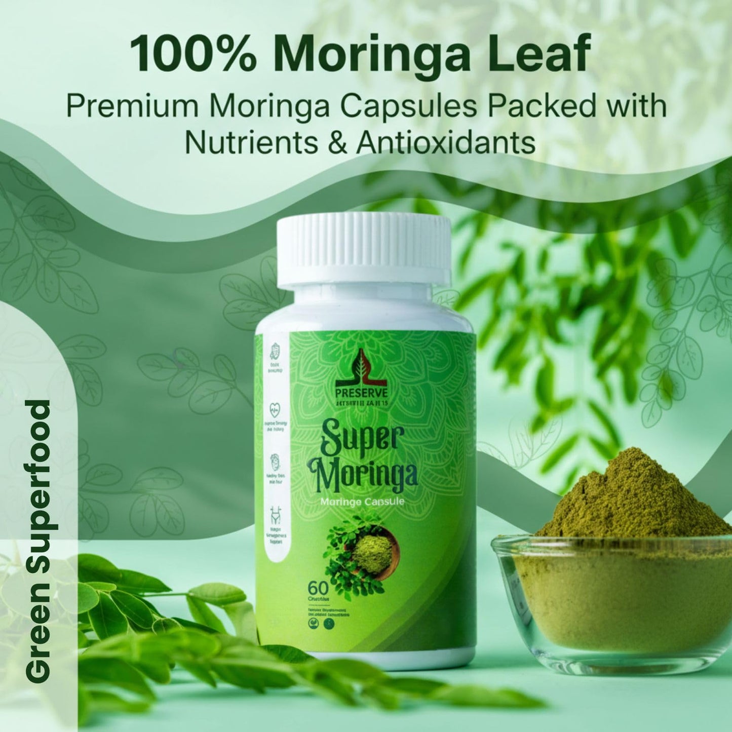 PRESERVE Moringa Oleifera Leaf Powder 1 Pack