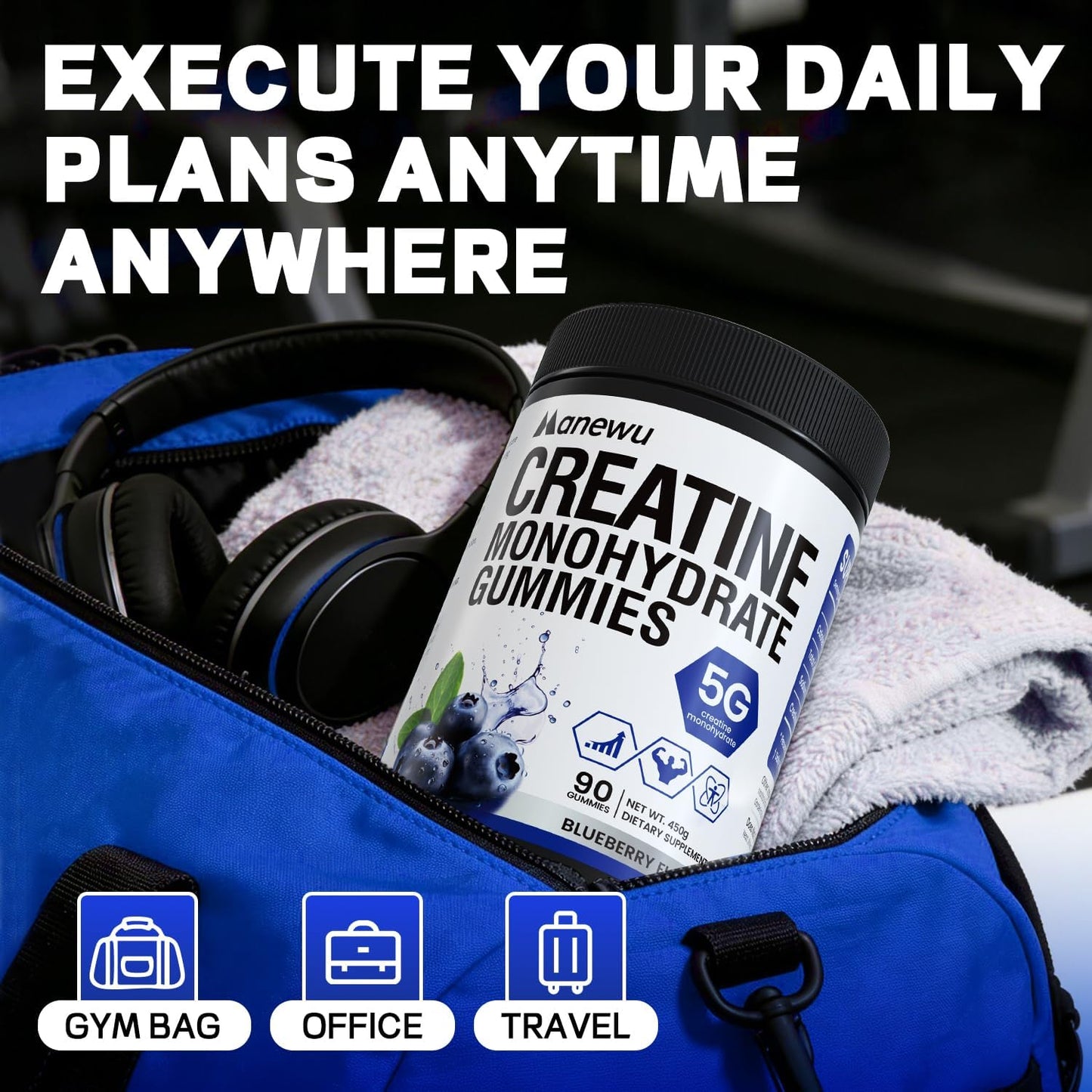 Manewu Creatine Monohydrate Gummy 90 Count
