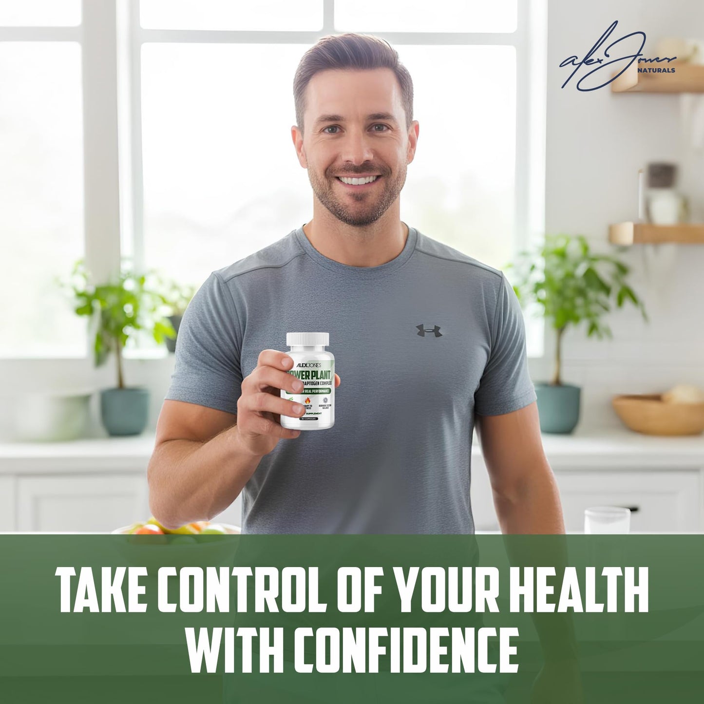 Alex Jones Naturals Adaptogenic Mushrooms with Cordyceps & Rhodiola Daily Blend with Zinc, Selenium & Boron Vegan Mushroom Capsules, 60 Capsules