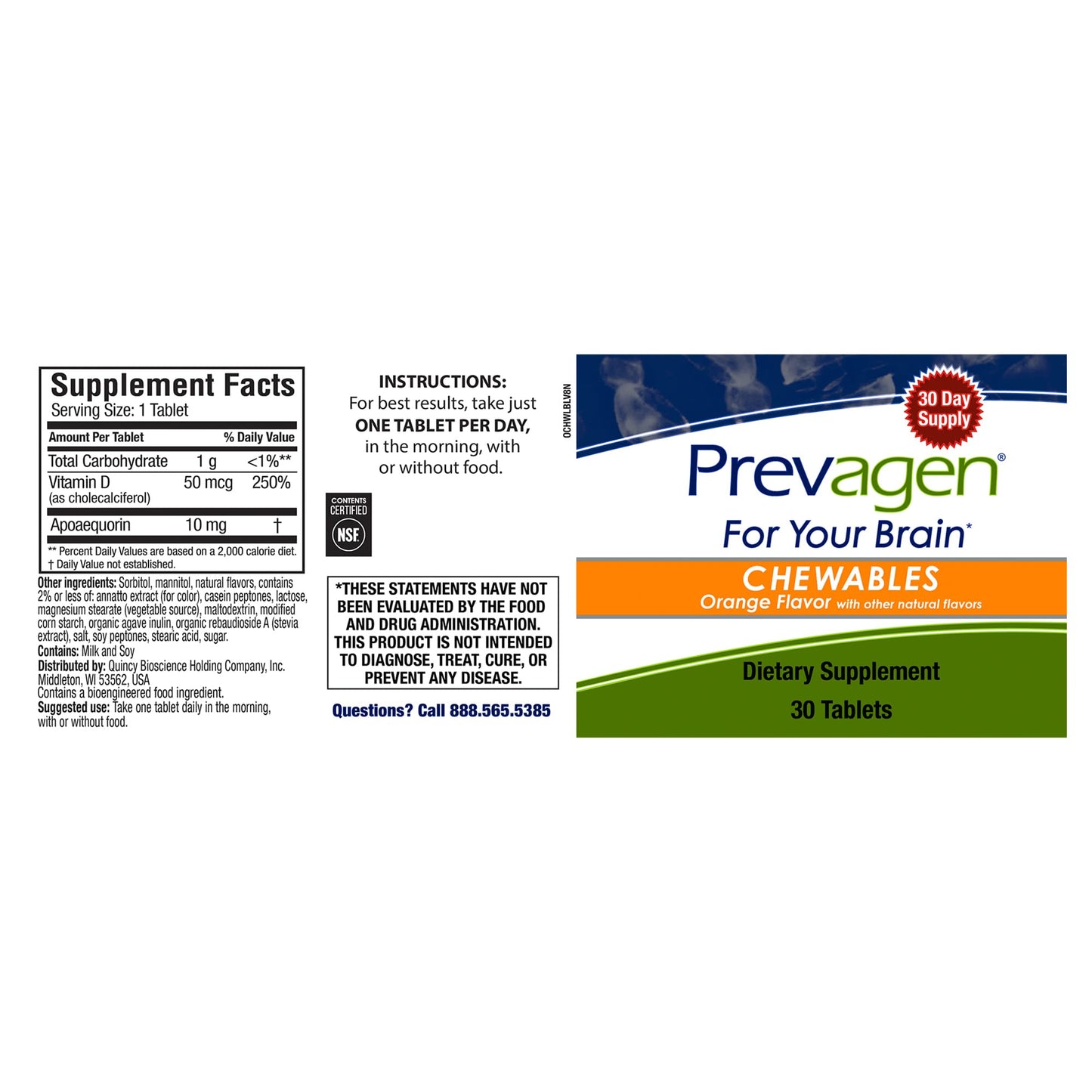 Prevagen Regular Strength Orange Chewable 60 Count