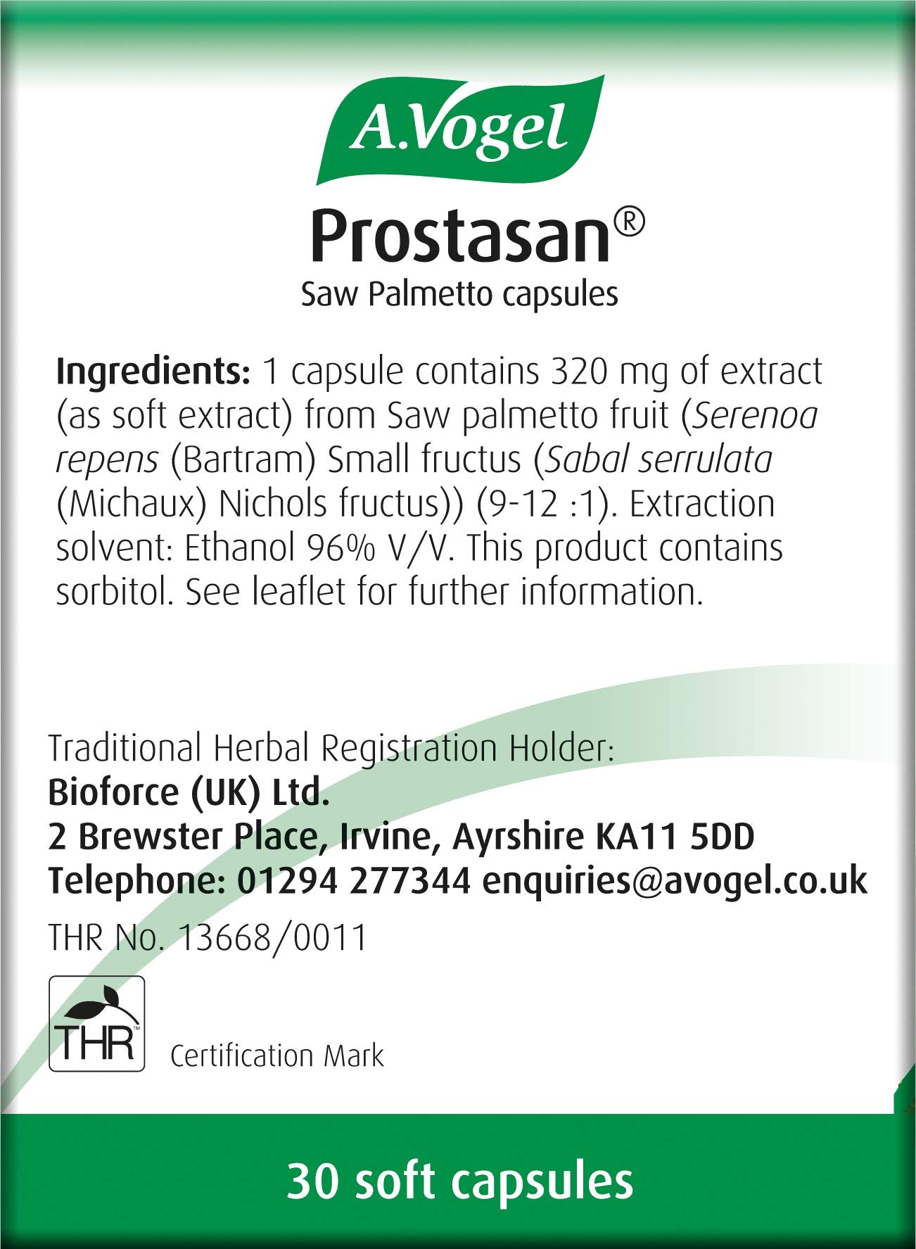 A.Vogel Prostasan Saw Palmetto Capsules, 1 Count