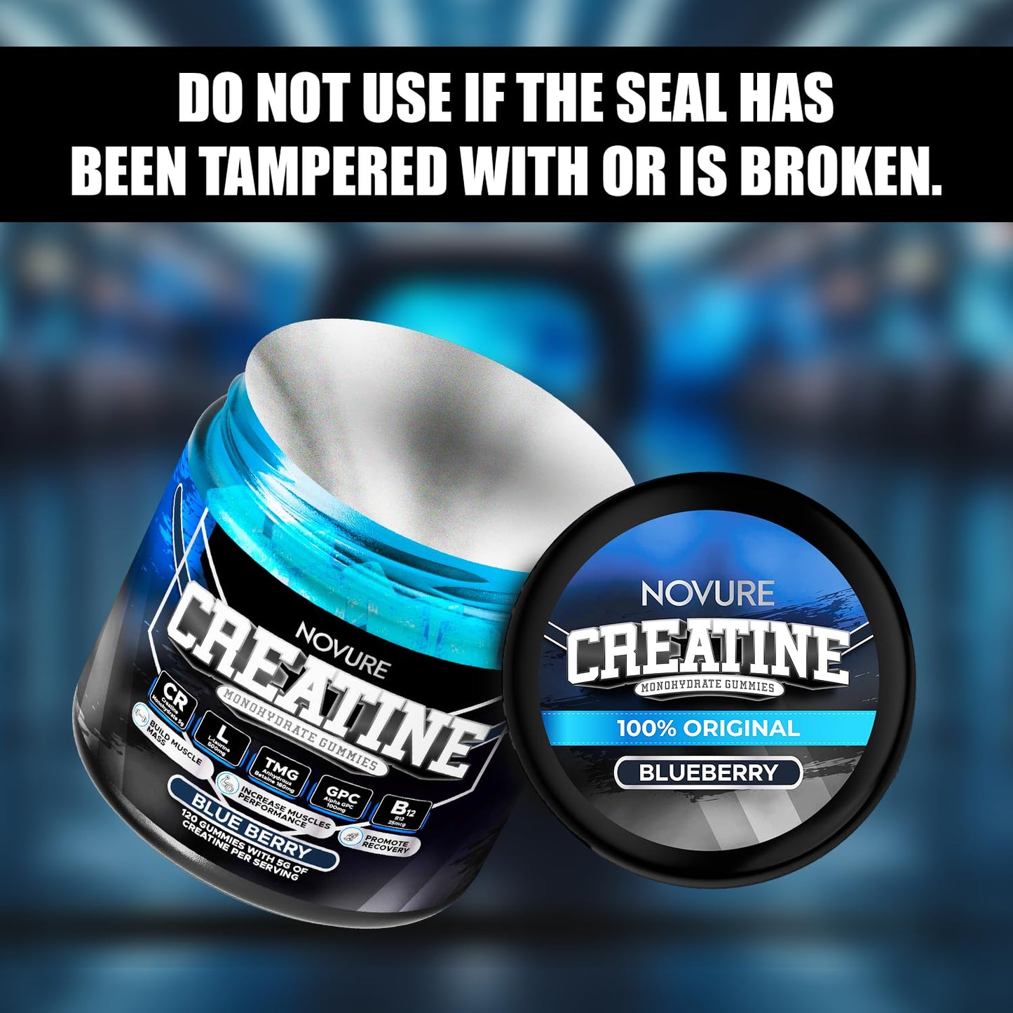 Novure Creatine Monohydrate Gummies 5000mg, 120 Gummies