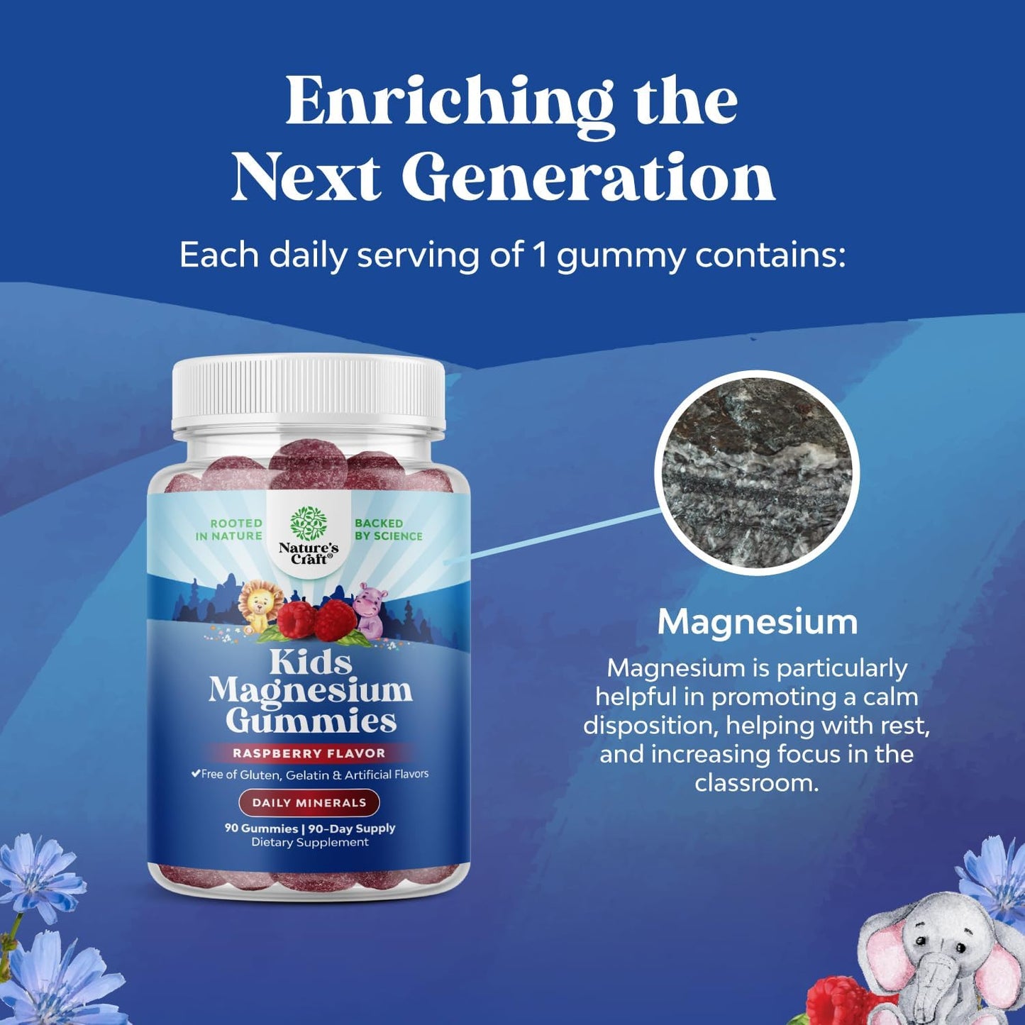 Natures Craft Kids Multivitamin Gummies with Magnesium, 180 Gummies