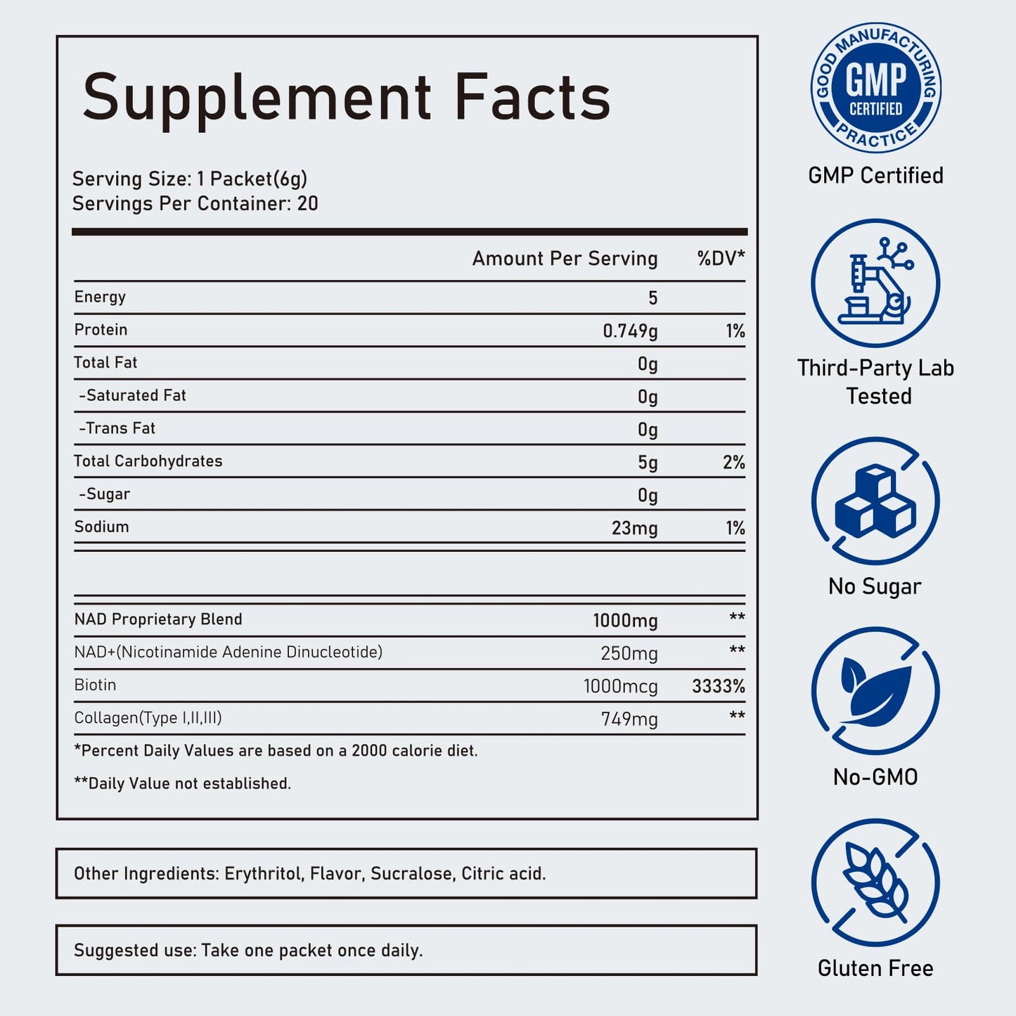 DSDD Biotin Supplements Powder 8.46 oz