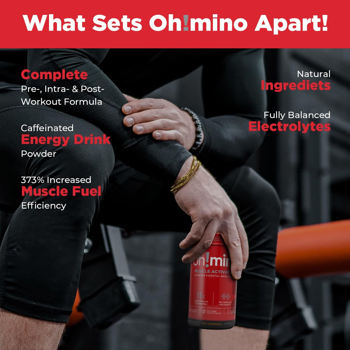 Oh!mino BCAA + EAA Amino Acid Supplement 180 Capsules