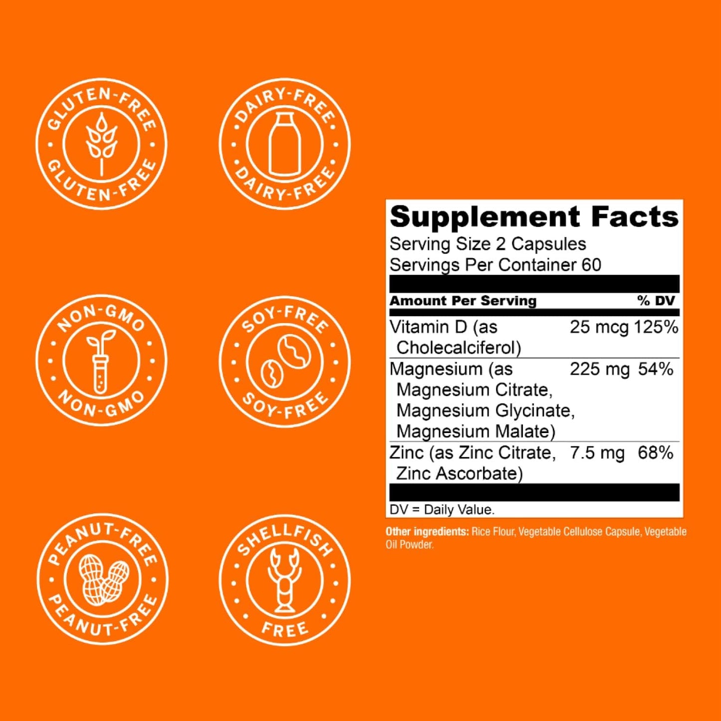 Live Conscious Magwell Magnesium Zinc & Vitamin D3 Capsules 120 Count