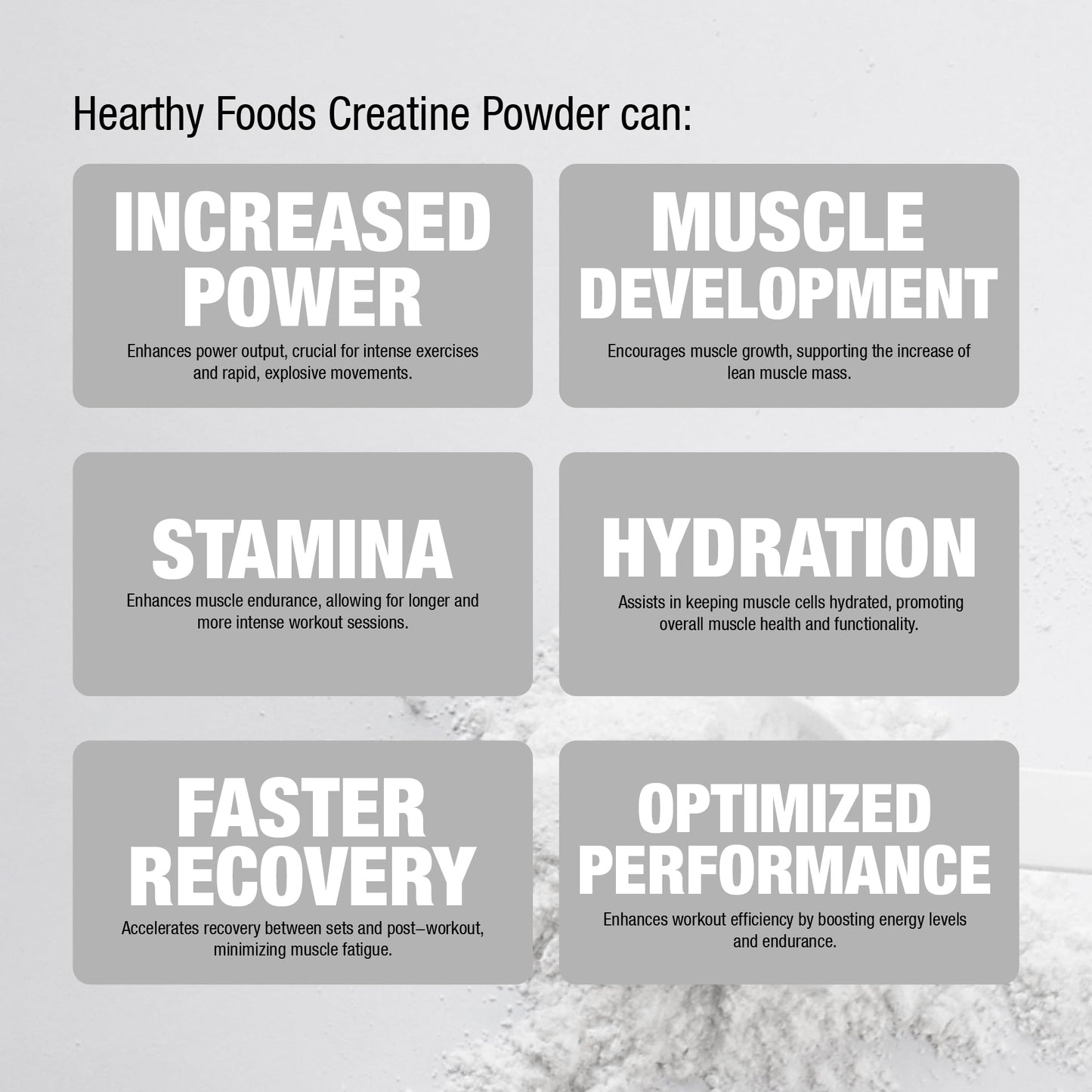 HEARTHY FOODS Creatine Monohydrate Micronized Powder, 100 Servings, 5000mg per Serving (5g), Unflavored, 17.6 oz
