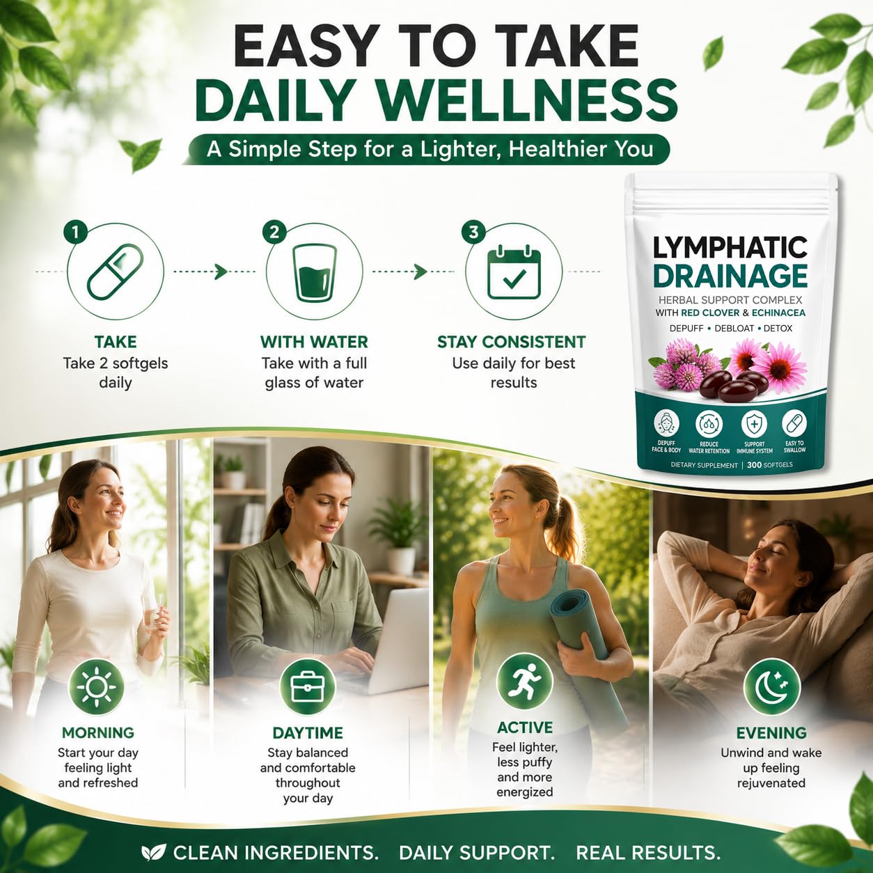 VERTISOOTH Lymphatic Drainage Softgels, 300 Softgels